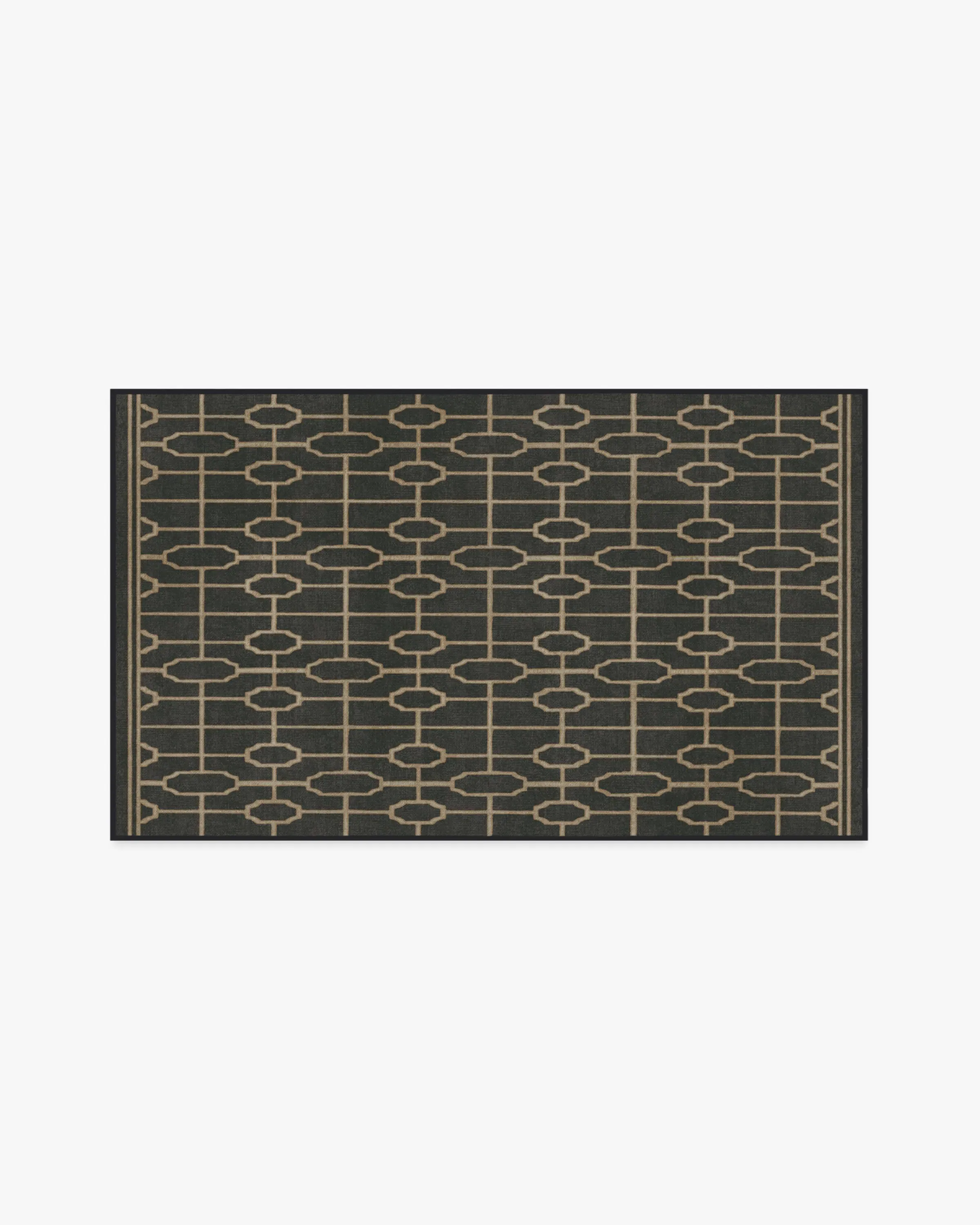 Small Area Rug Machine Washable - Black, Gold