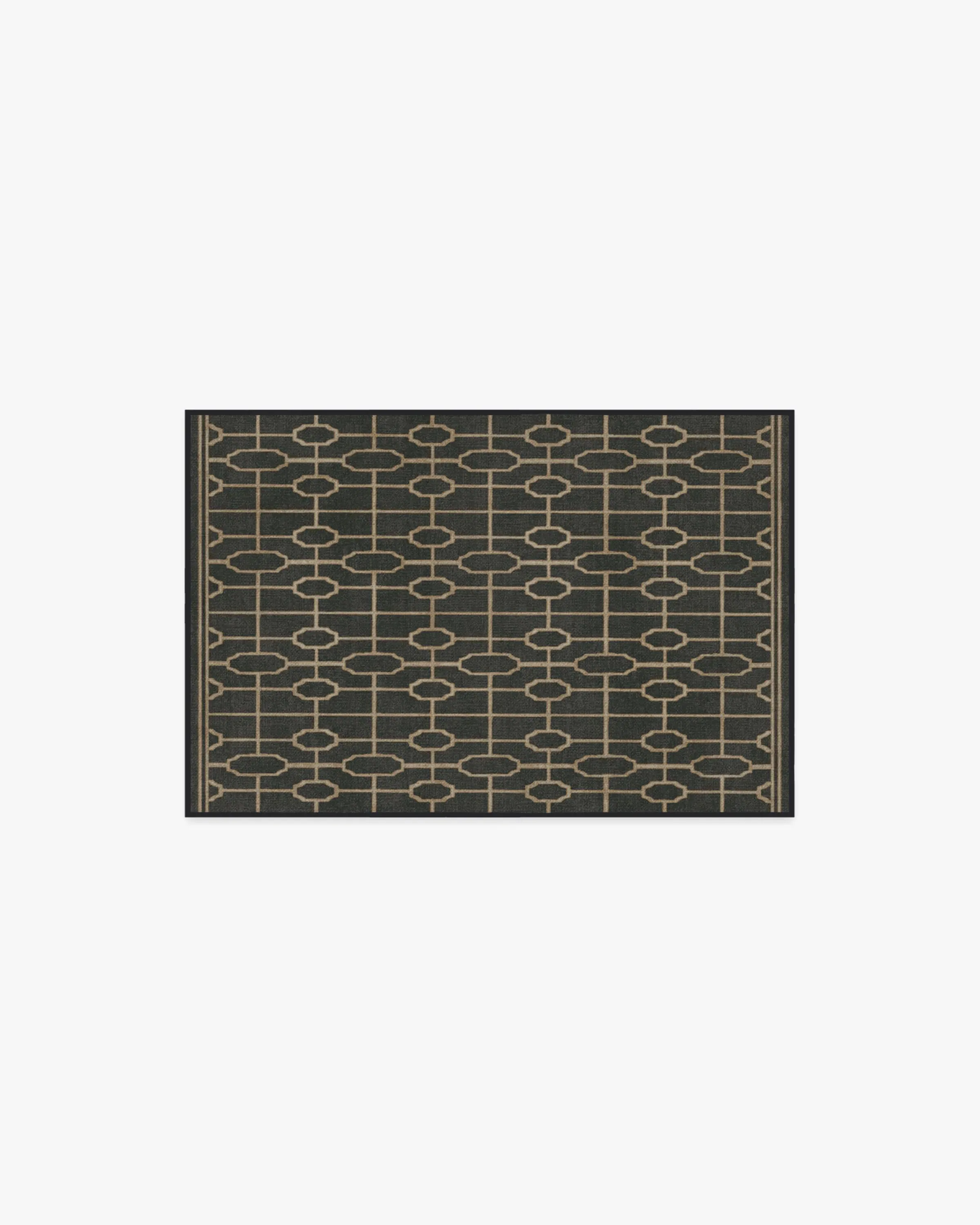Small Area Rug Machine Washable - Black, Gold image
