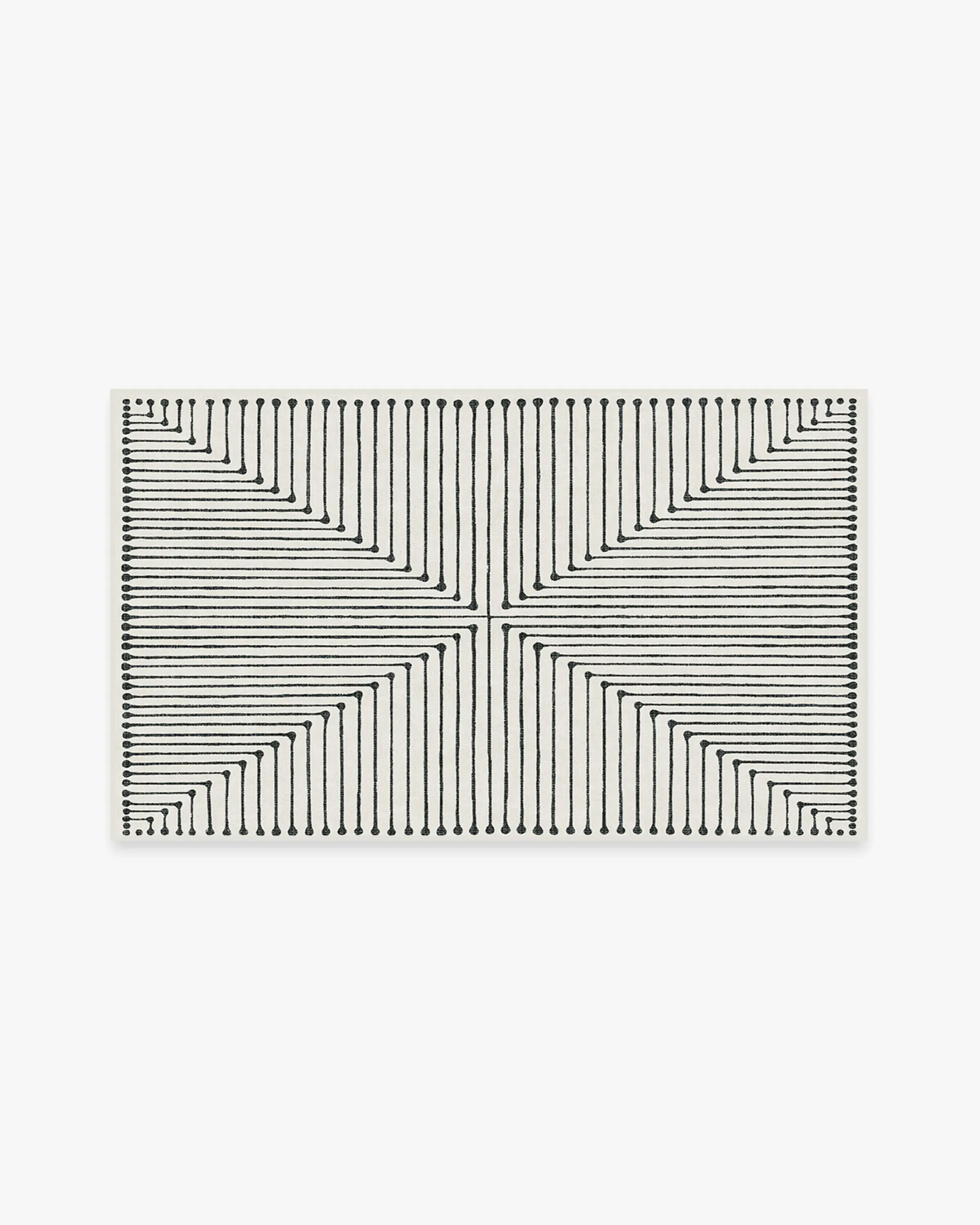 Small Area Rug Machine Washable - Black, Ivory