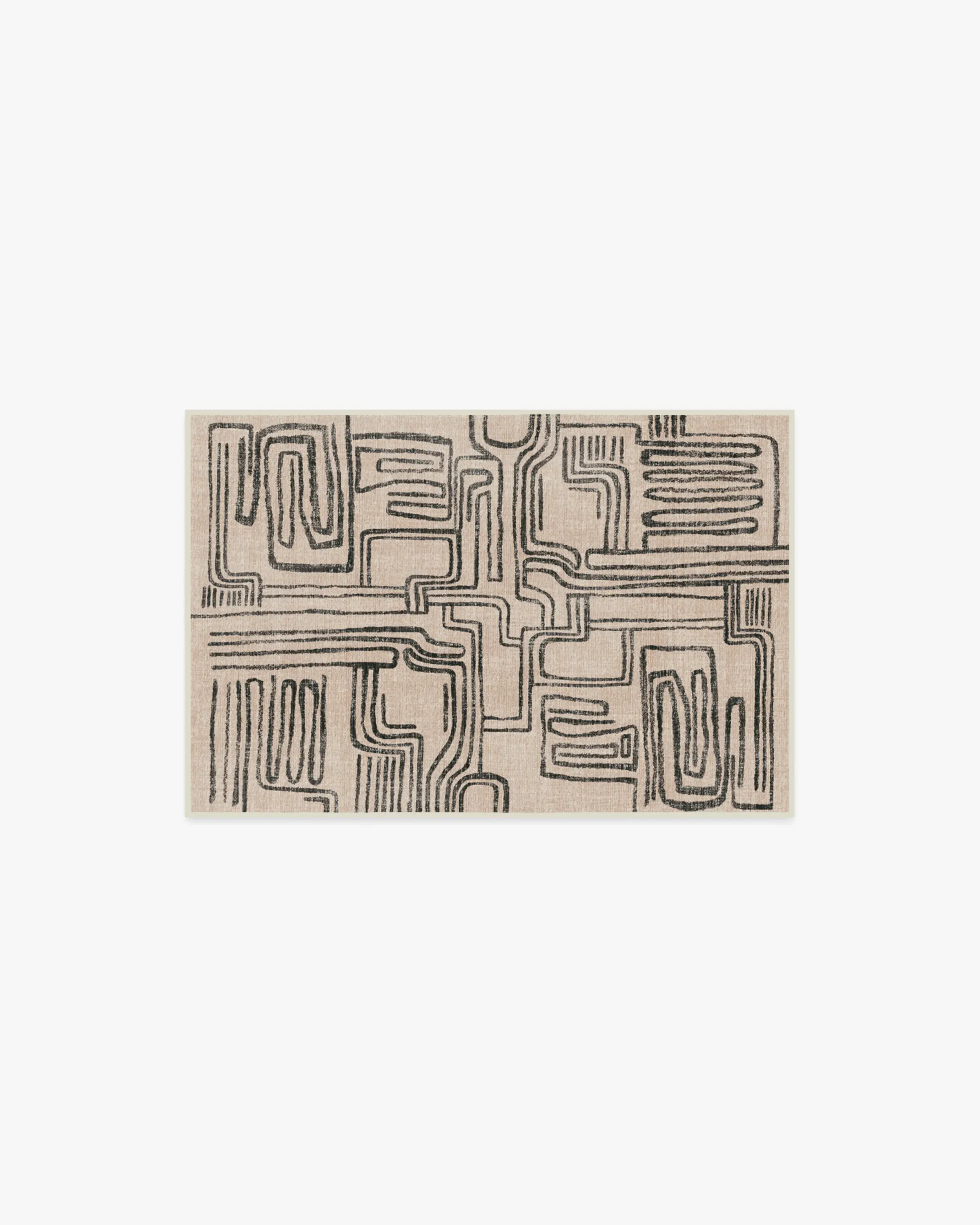 Small Area Rug Machine Washable - Black, Ivory image