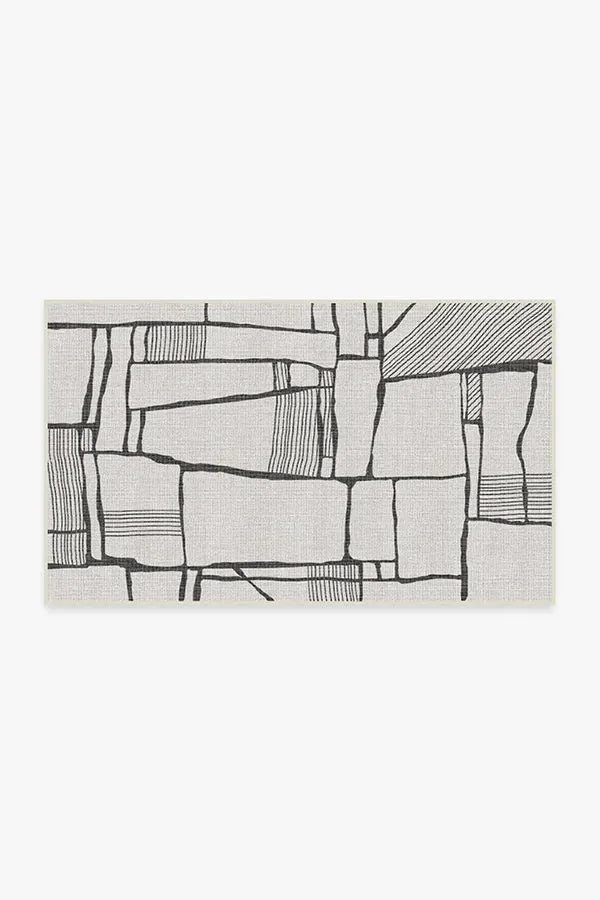 Small Area Rug Machine Washable - Black, Ivory image