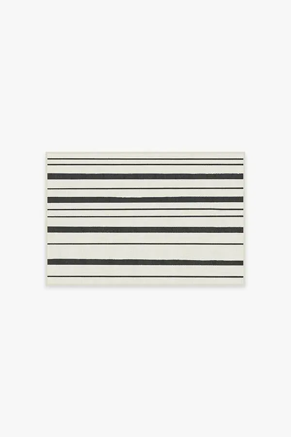 Small Area Rug Machine Washable - Black Stripe image