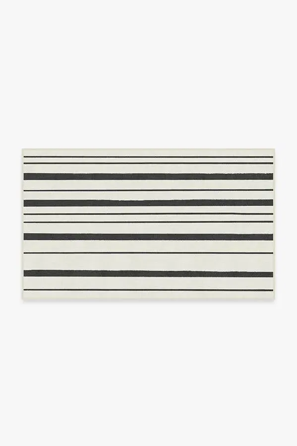 Small Area Rug Machine Washable - Black Stripe