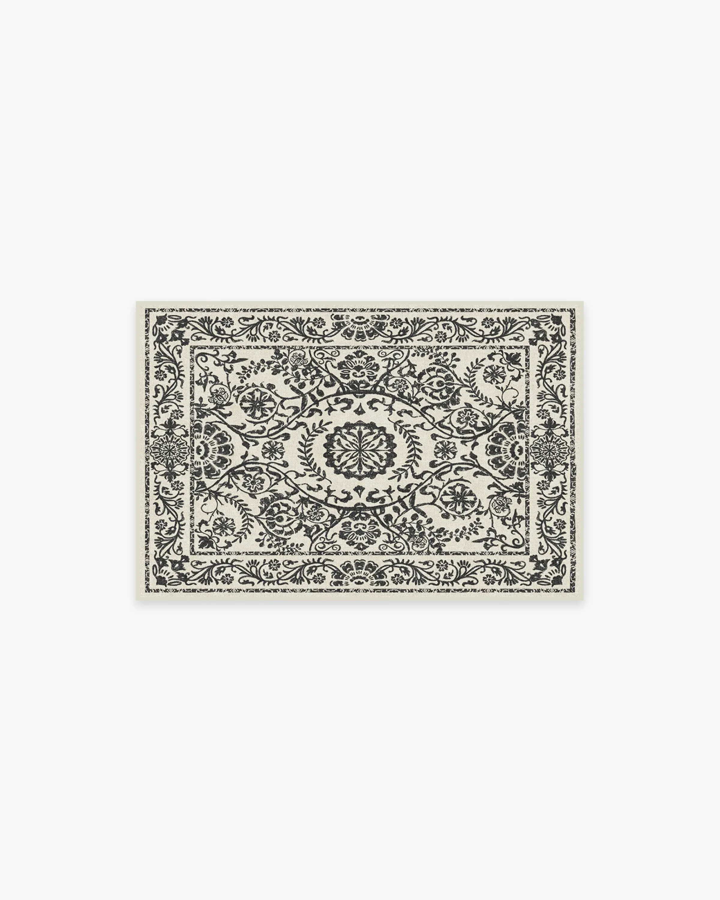 Small Area Rug Machine Washable - Black & White image
