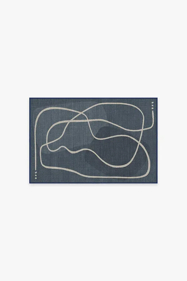 Small Area Rug Machine Washable - Blue, Chenille image