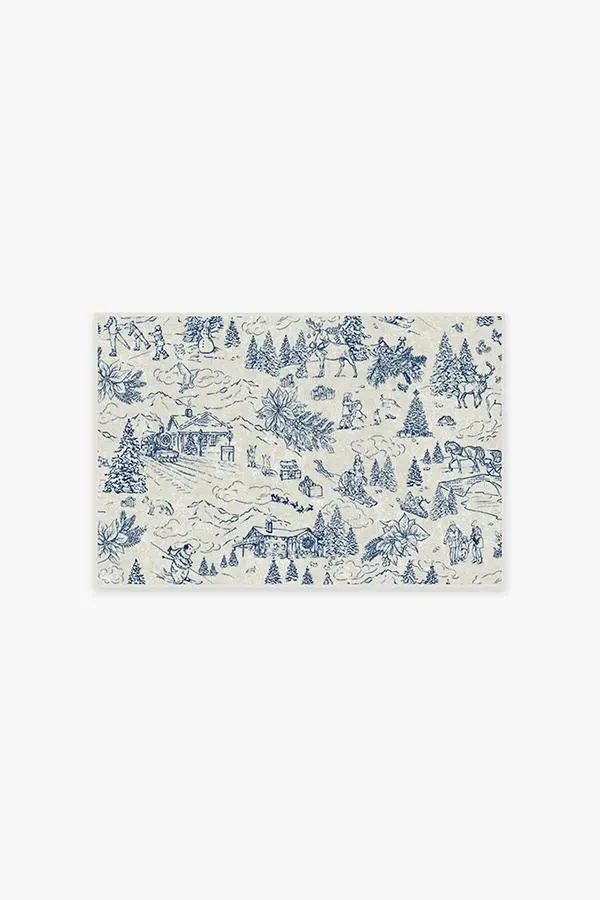 Small Area Rug Machine Washable - Blue, Chenille image
