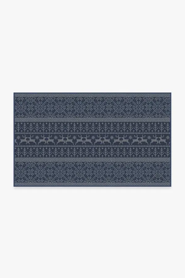 Small Area Rug Machine Washable - Blue, Chenille