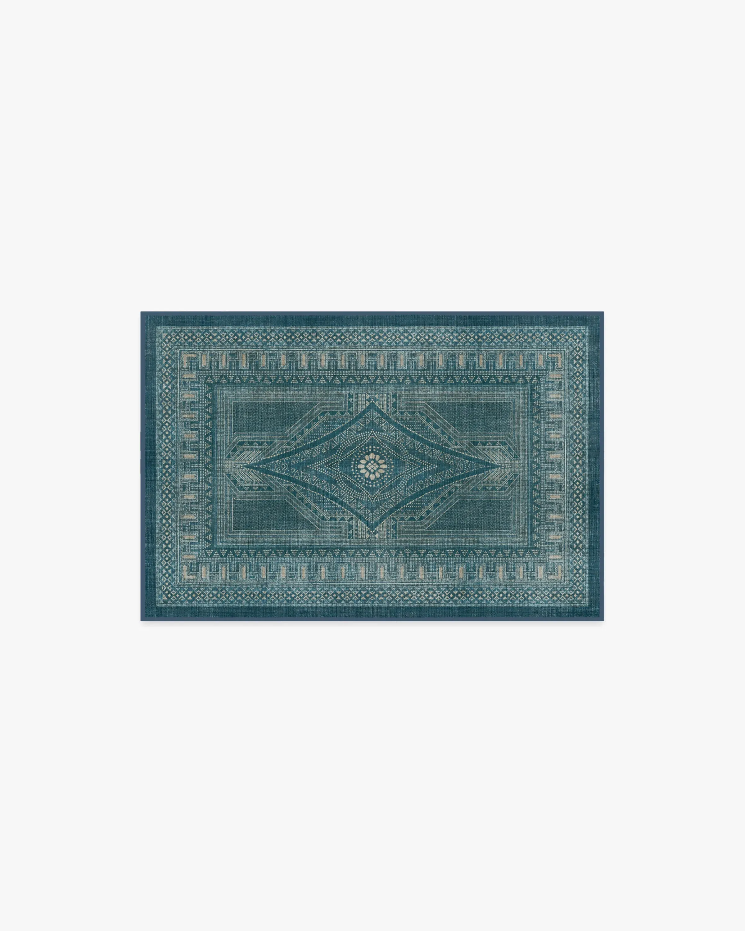 Small Area Rug Machine Washable - Blue, Flatwoven image