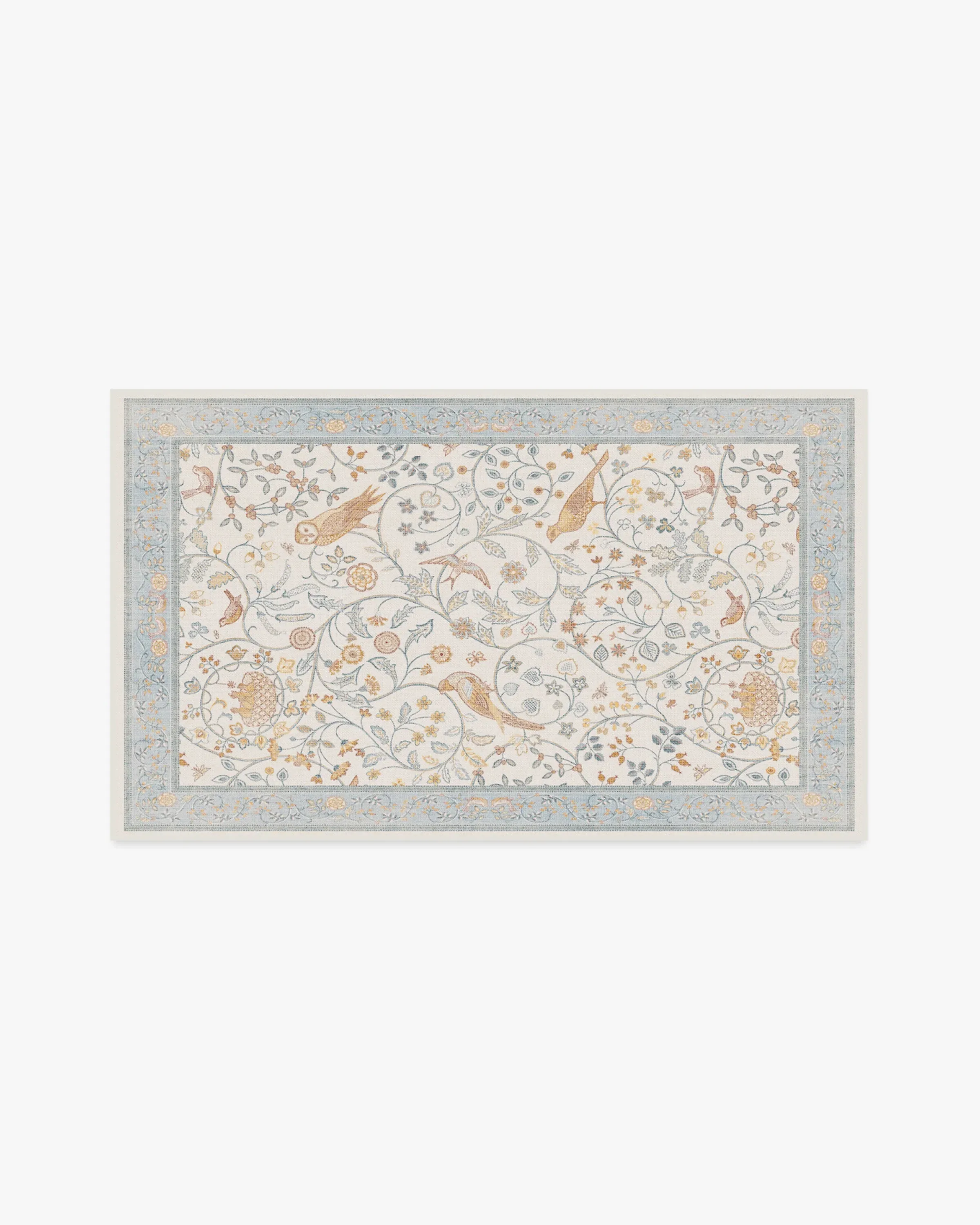 Small Area Rug Machine Washable - Blue, Flatwoven