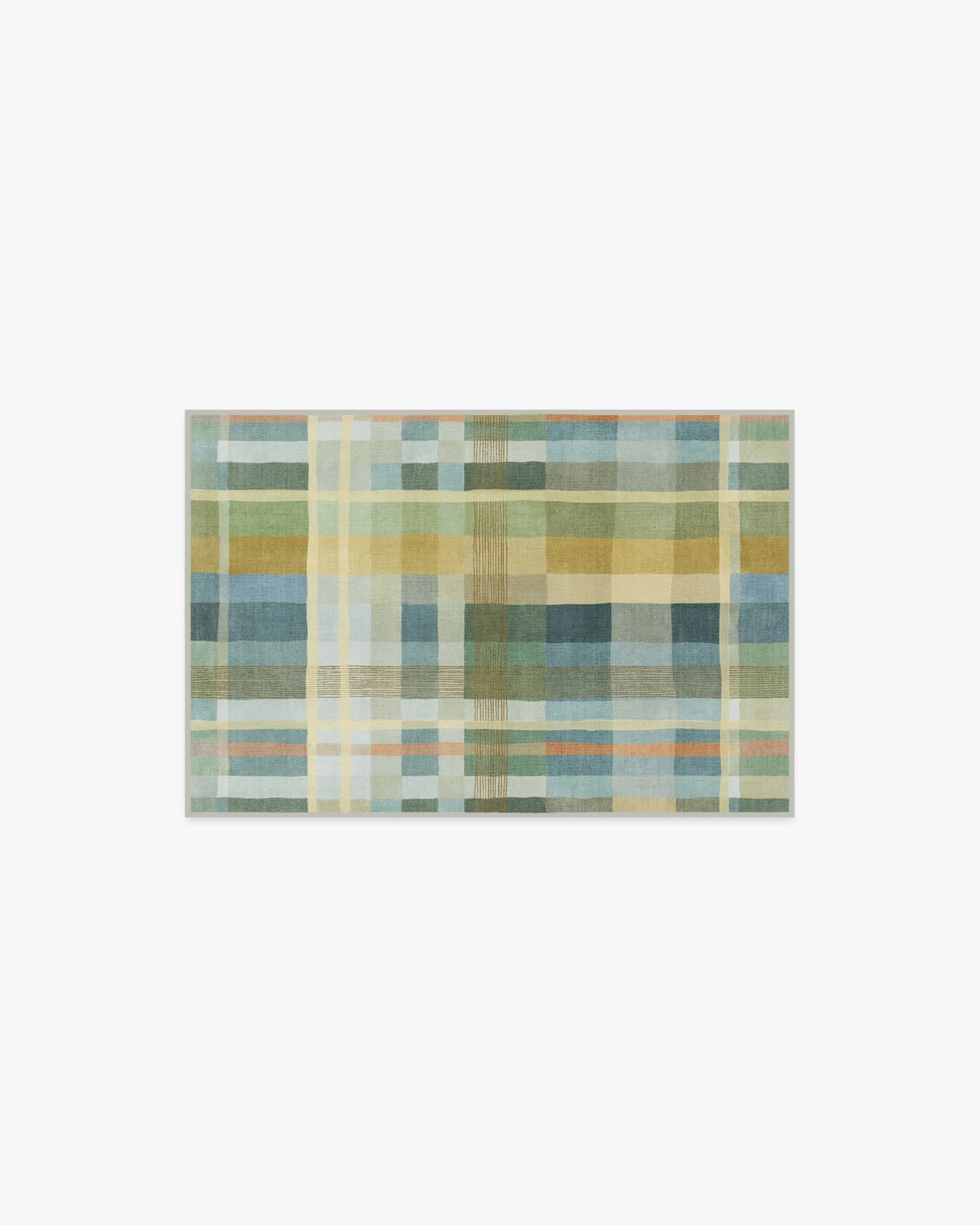 Small Area Rug Machine Washable - Blue Plaid image
