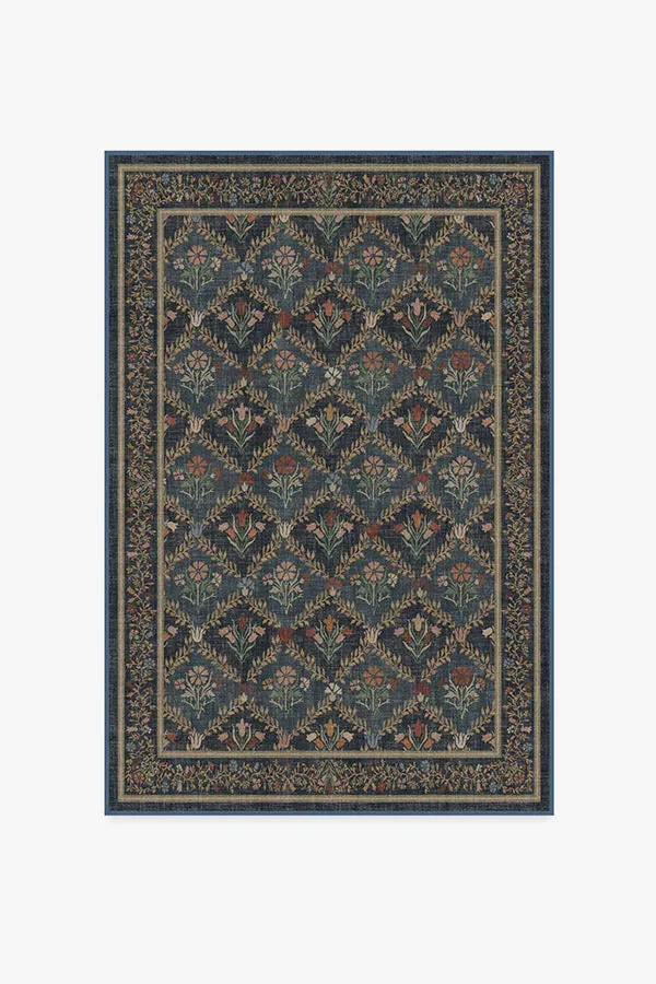 Small Area Rug Machine Washable - Blue