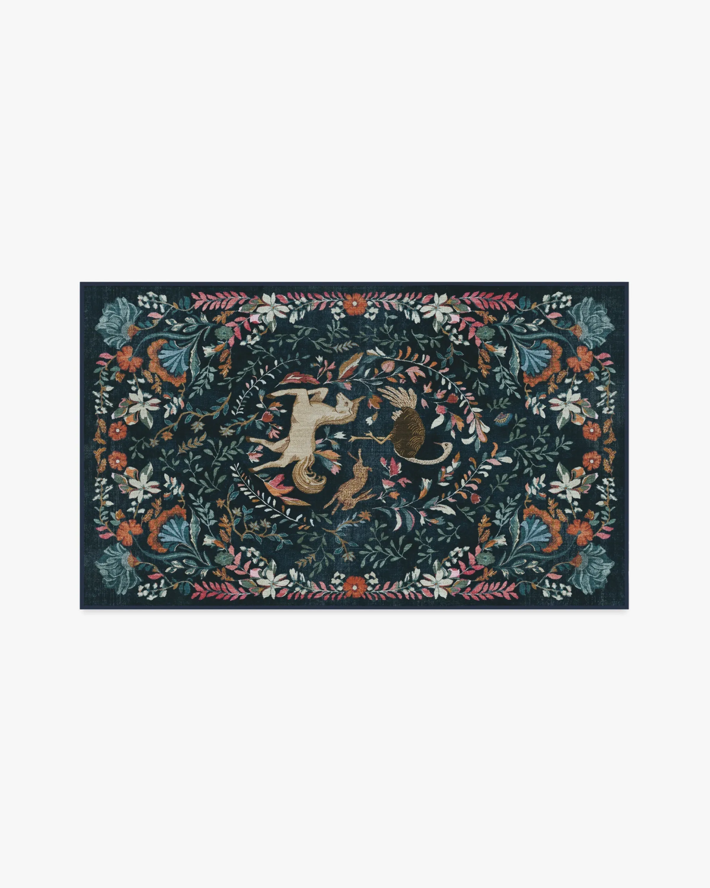 Small Area Rug Machine Washable - Blue