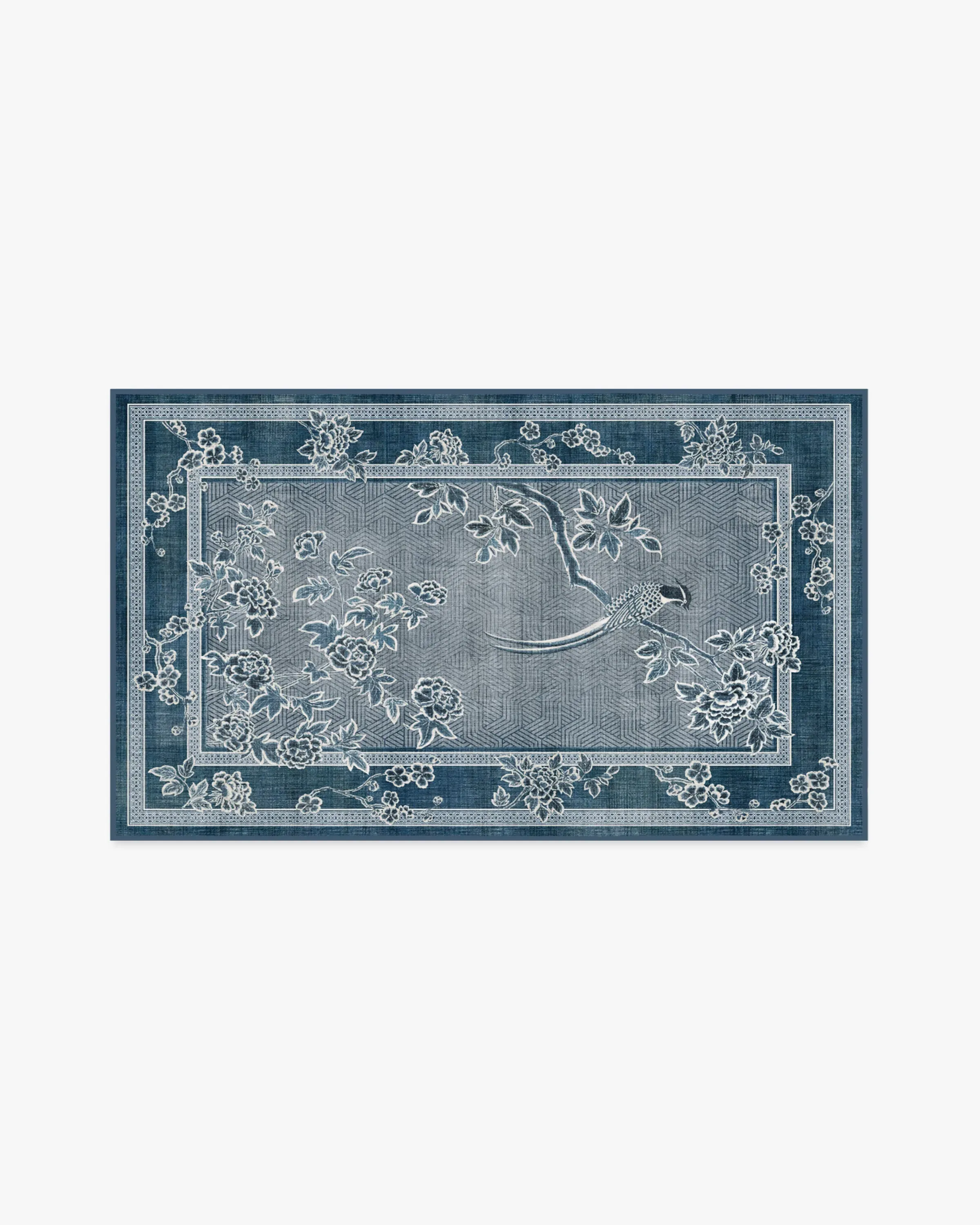 Small Area Rug Machine Washable - Blue
