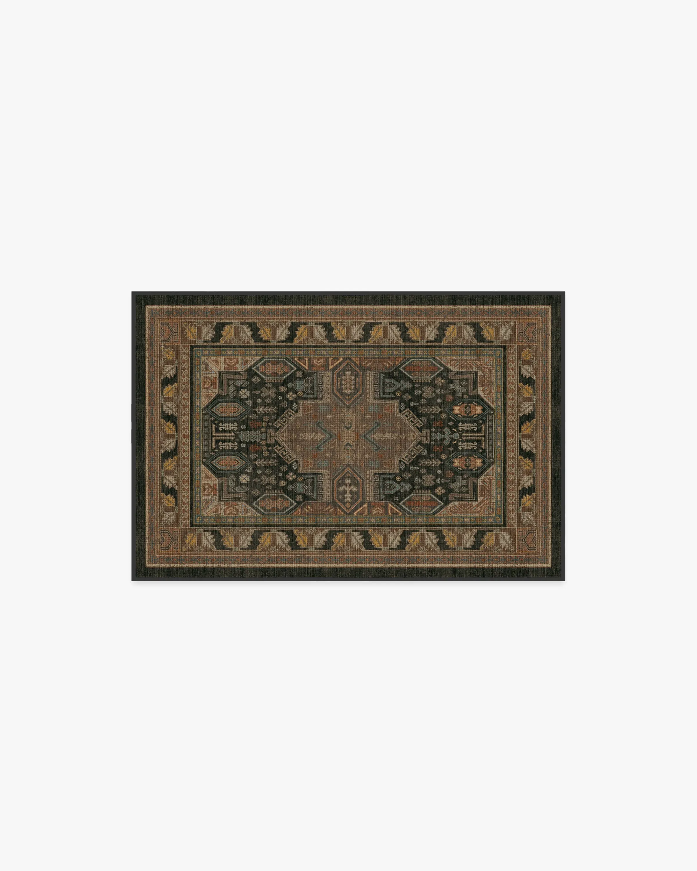 Small Area Rug Machine Washable - Brown image