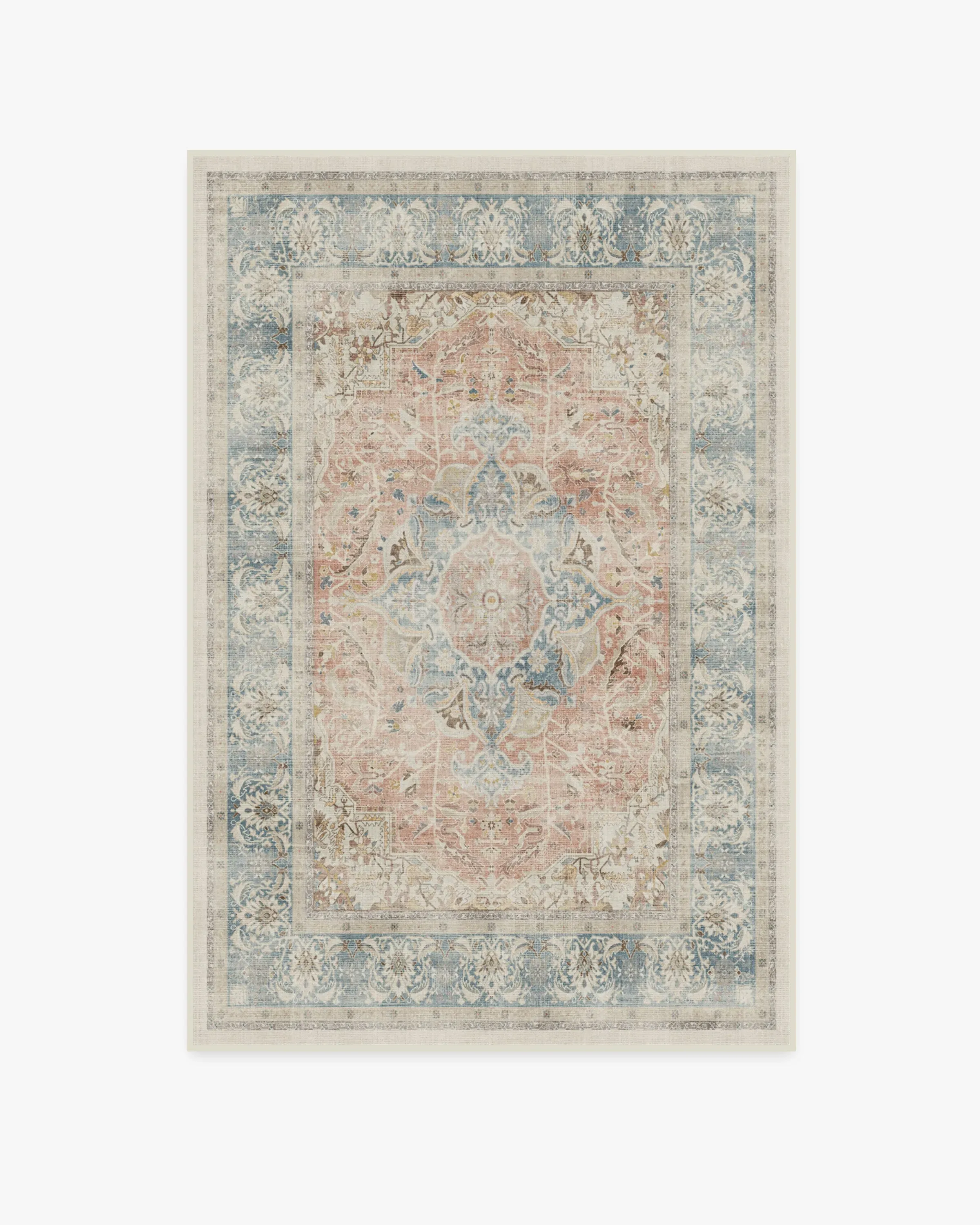 Small Area Rug Machine Washable - Coral