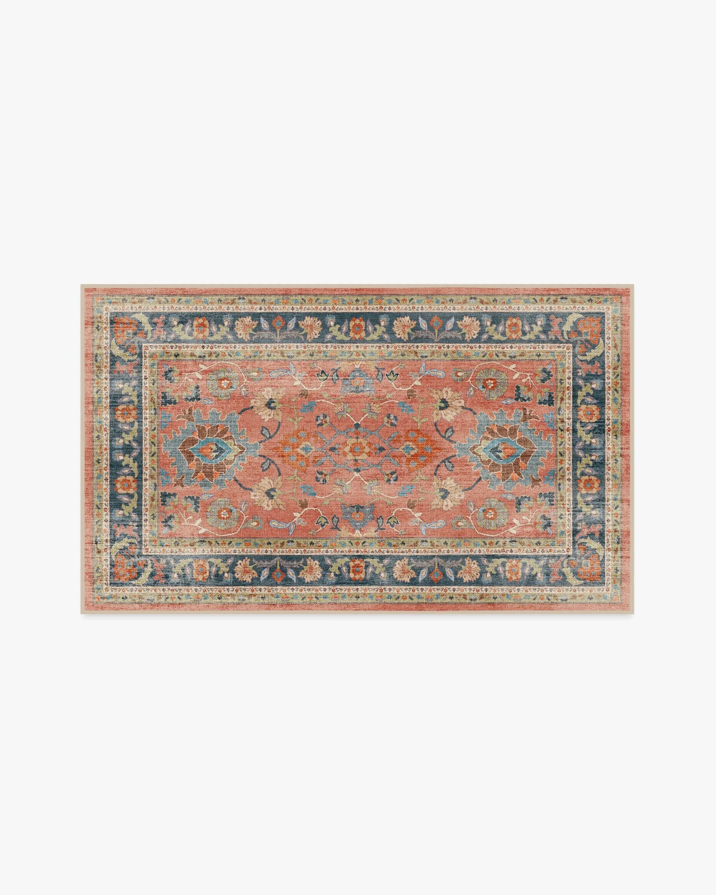 Small Area Rug Machine Washable - Coral