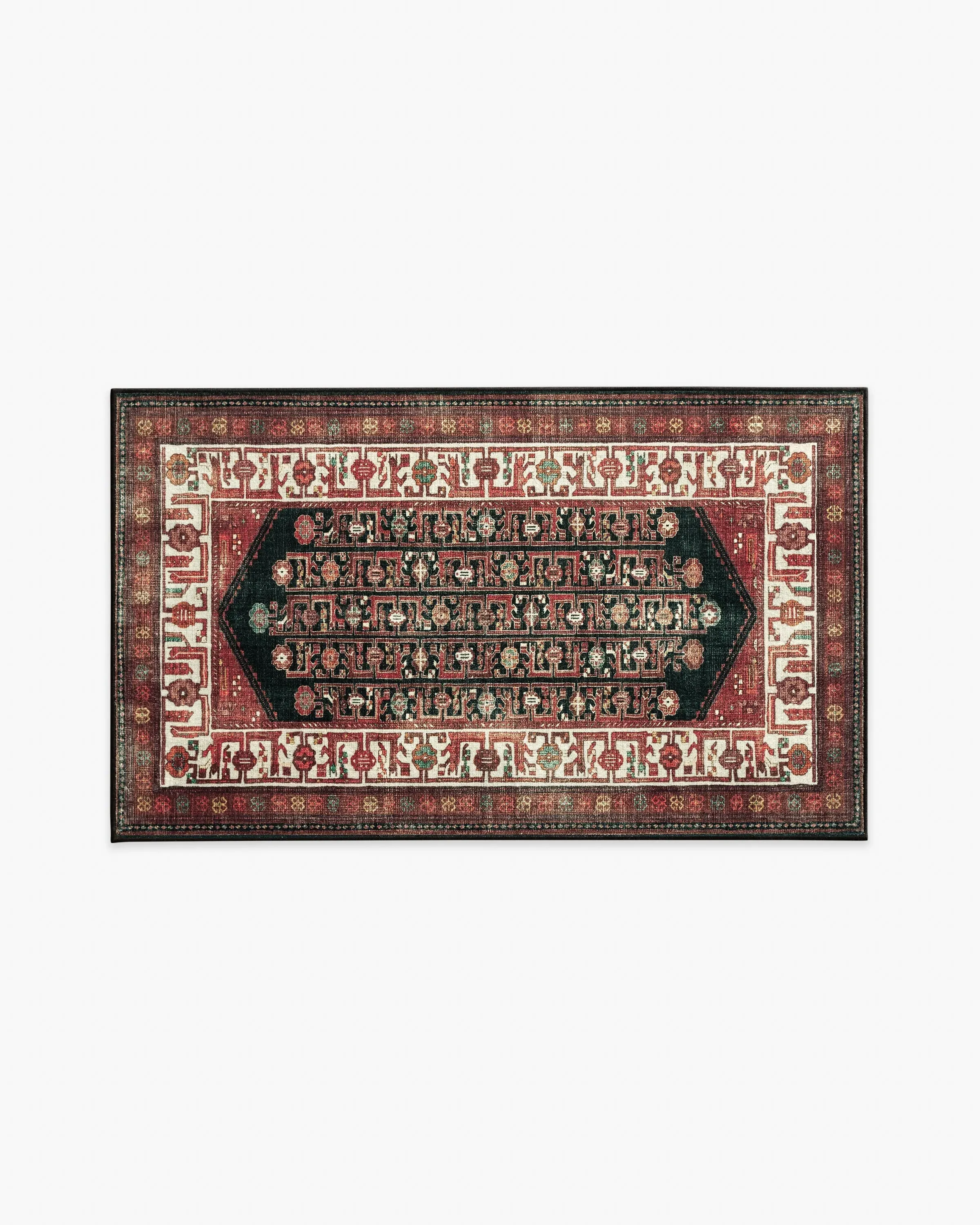 Small Area Rug Machine Washable - Crimson