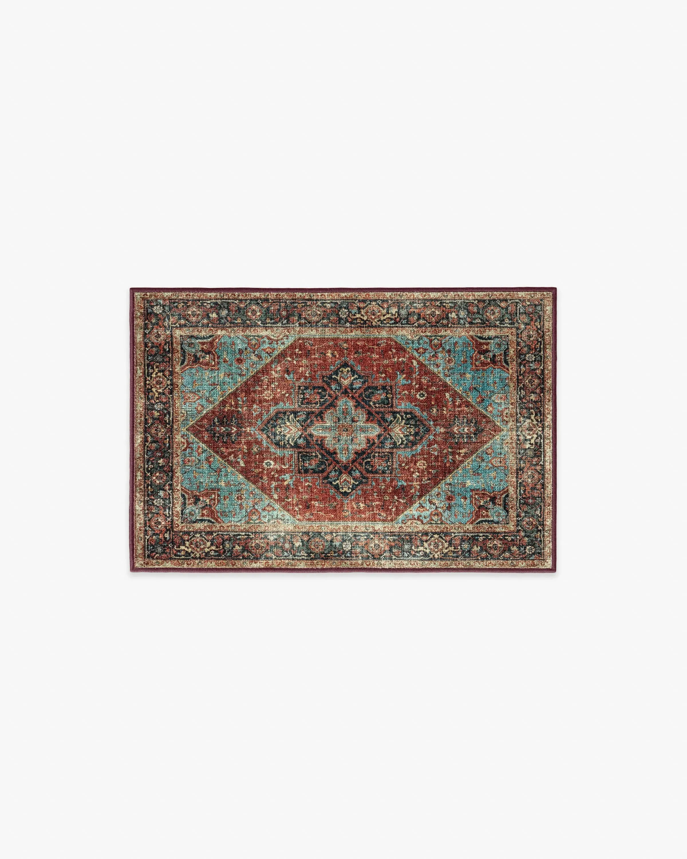 Small Area Rug Machine Washable - Crimson Blue image