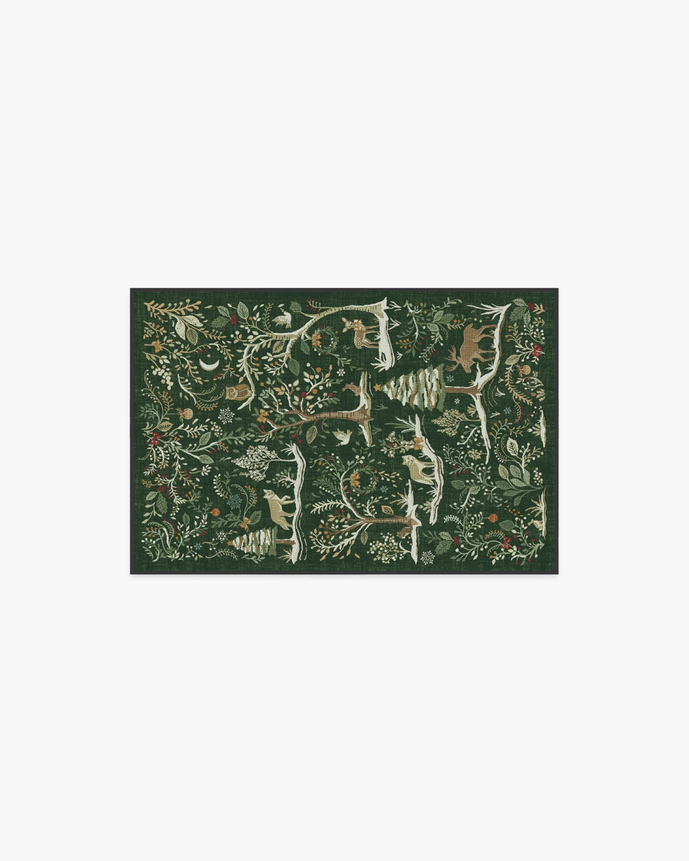 Small Area Rug Machine Washable - Forest Green image