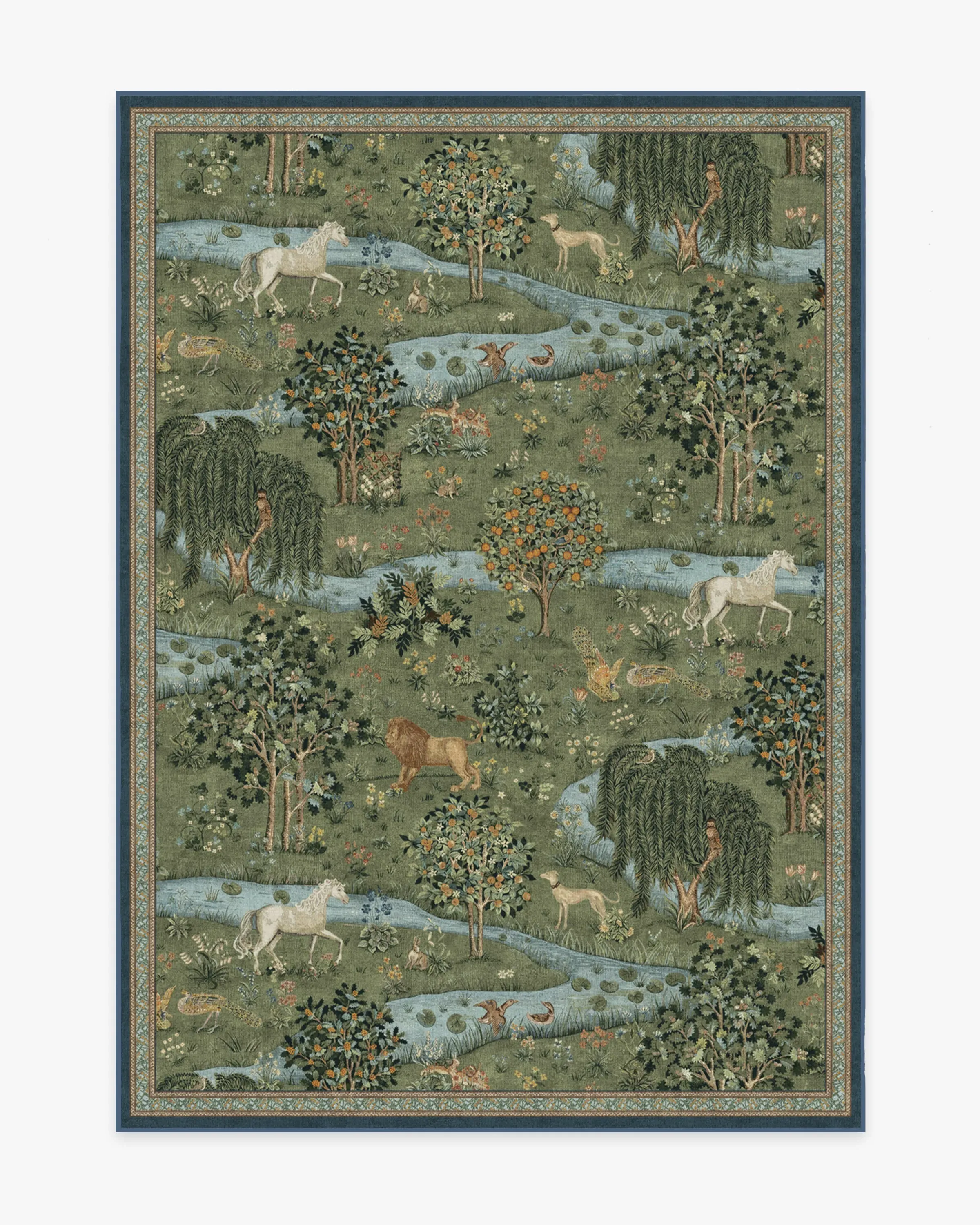 Small Area Rug Machine Washable - Green