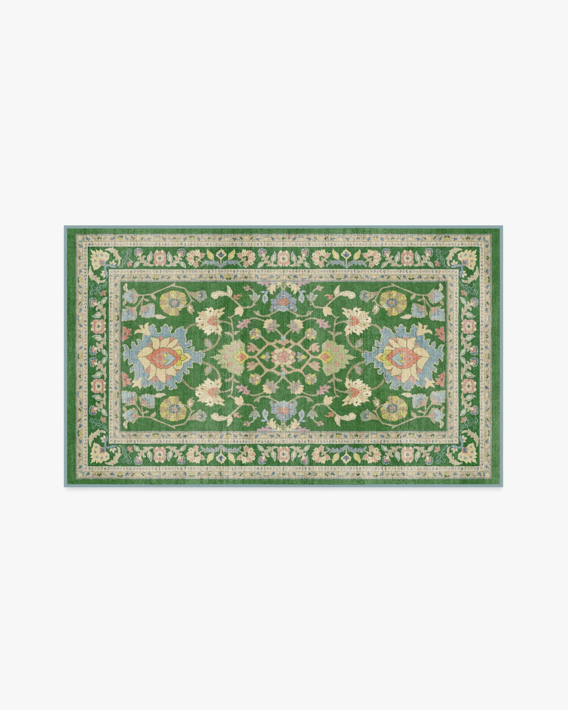 Small Area Rug Machine Washable - Green