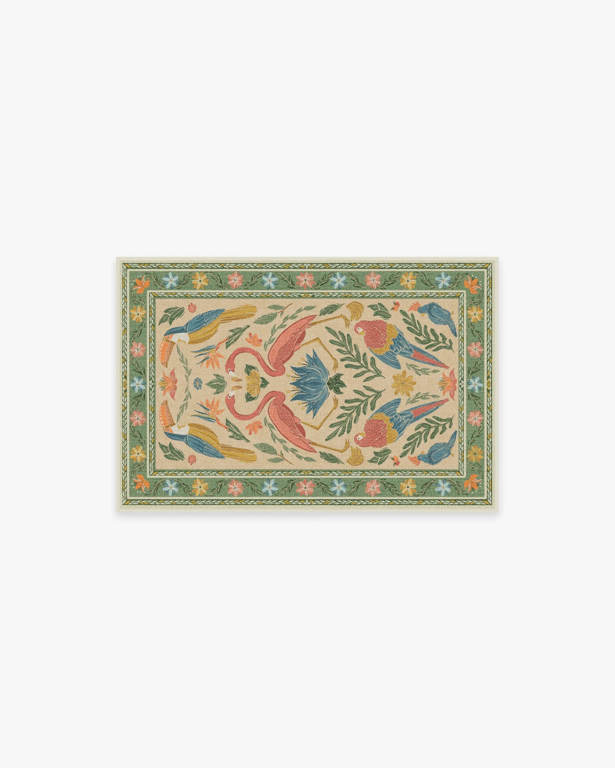 Small Area Rug Machine Washable - Green, Chenille image