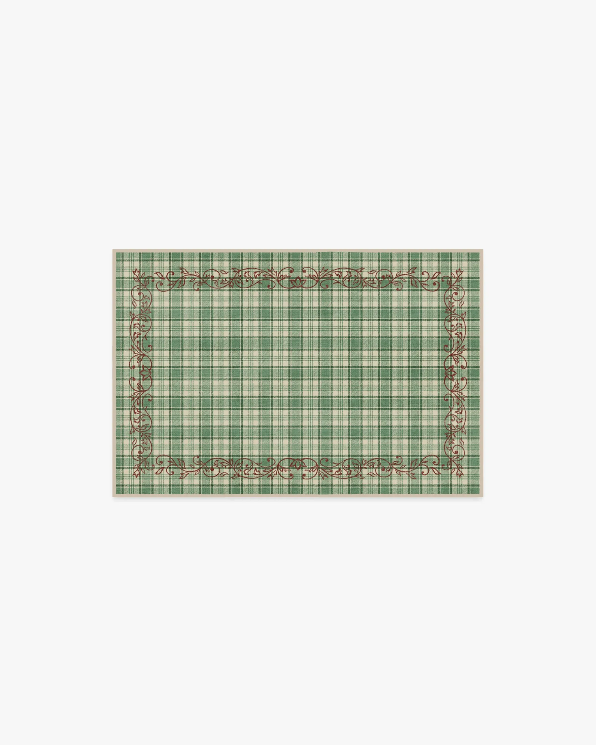 Small Area Rug Machine Washable - Green, Red image