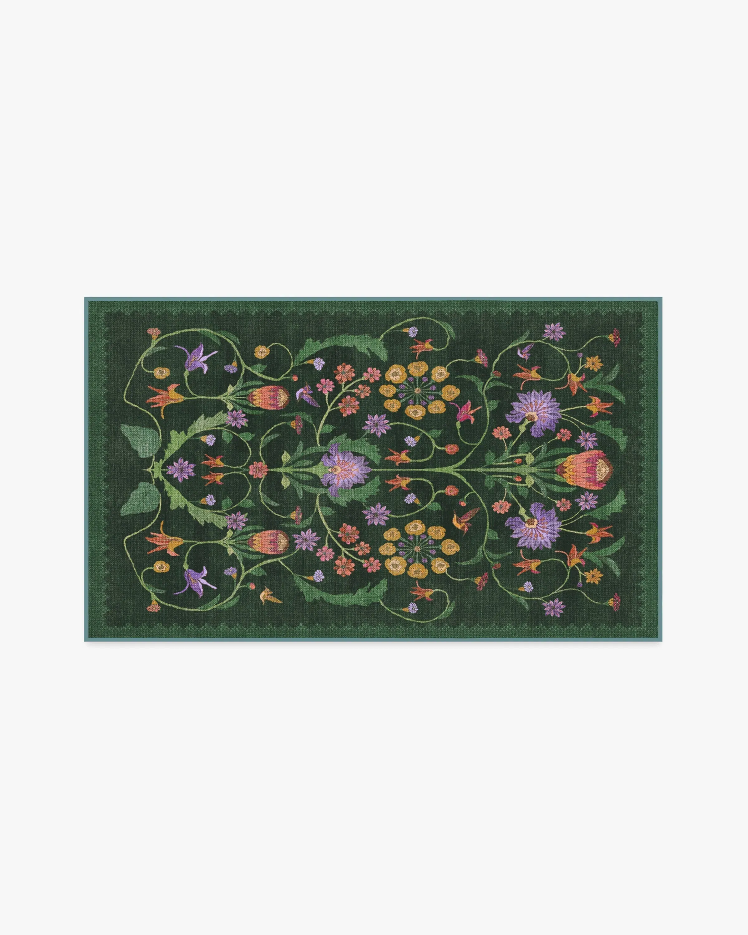Small Area Rug Machine Washable - Green, Tufted