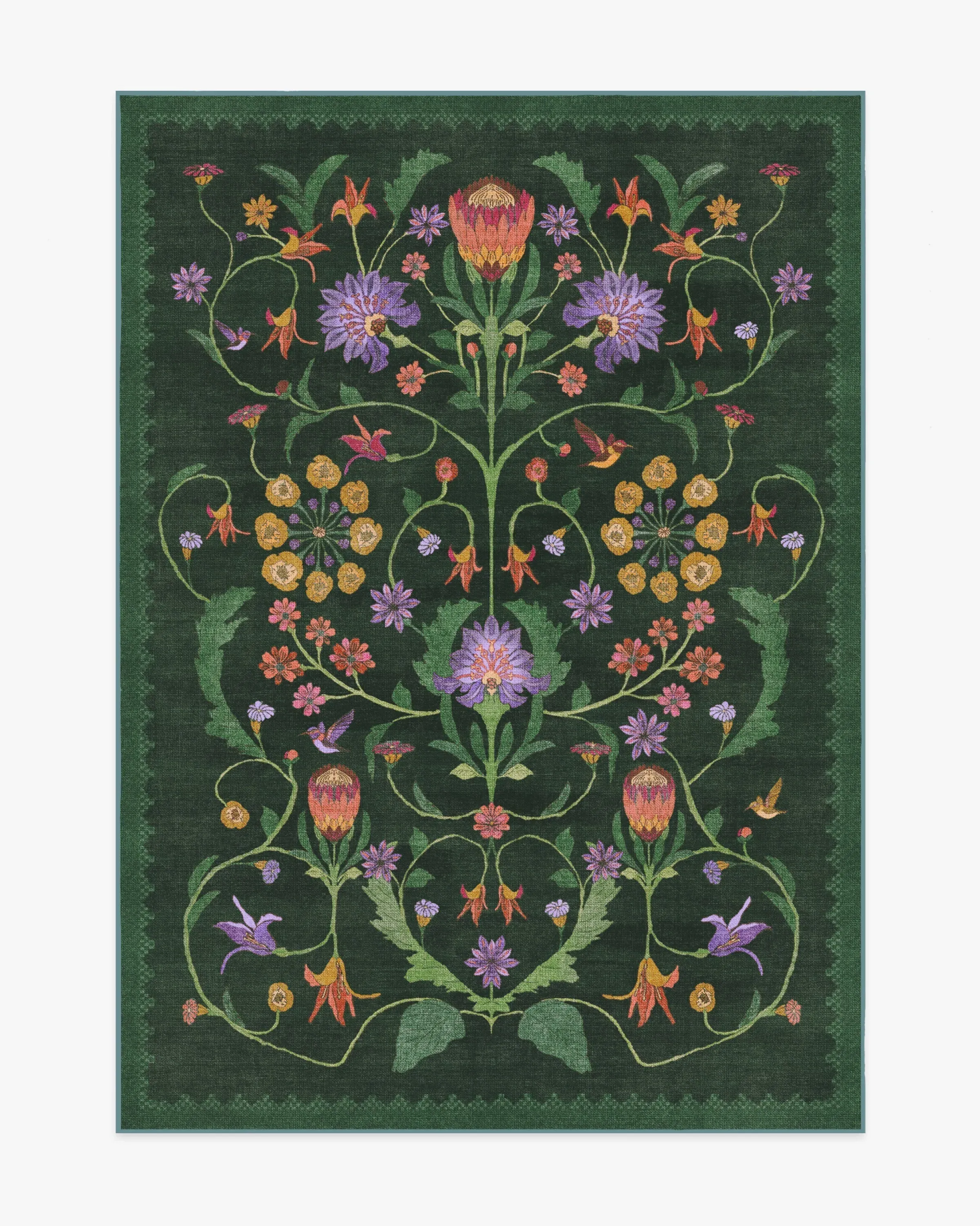 Small Area Rug Machine Washable - Green, Tufted