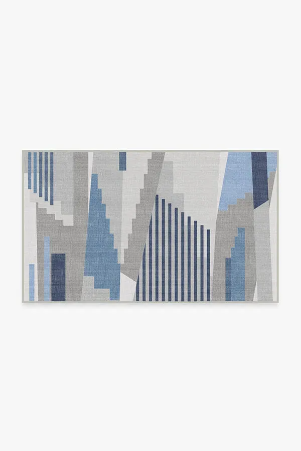 Small Area Rug Machine Washable - Grey, Blue image