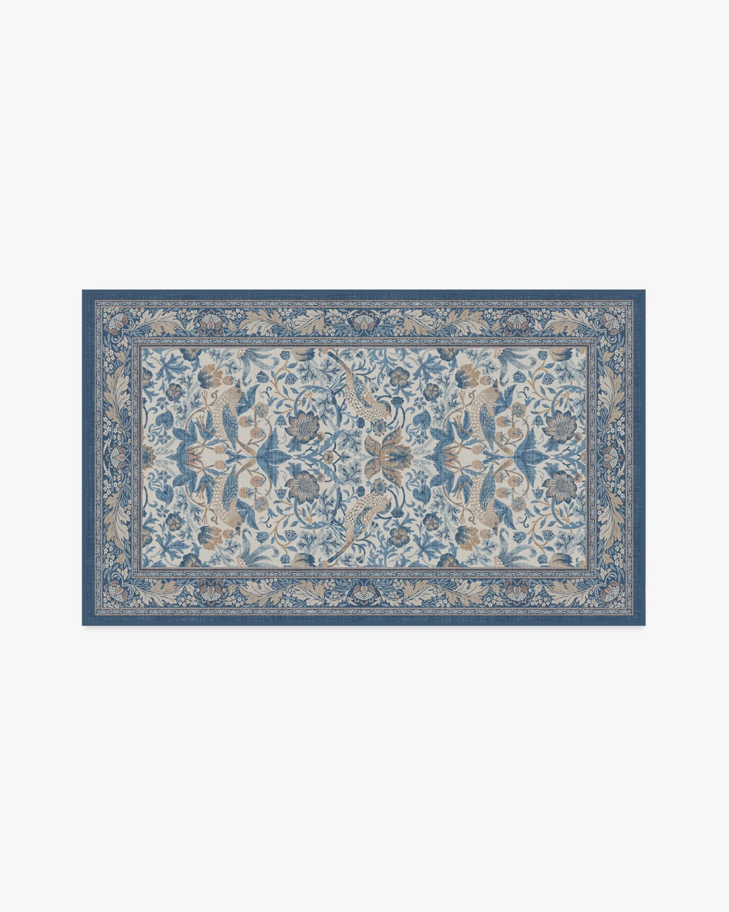 Small Area Rug Machine Washable - Indigo, Flatwoven