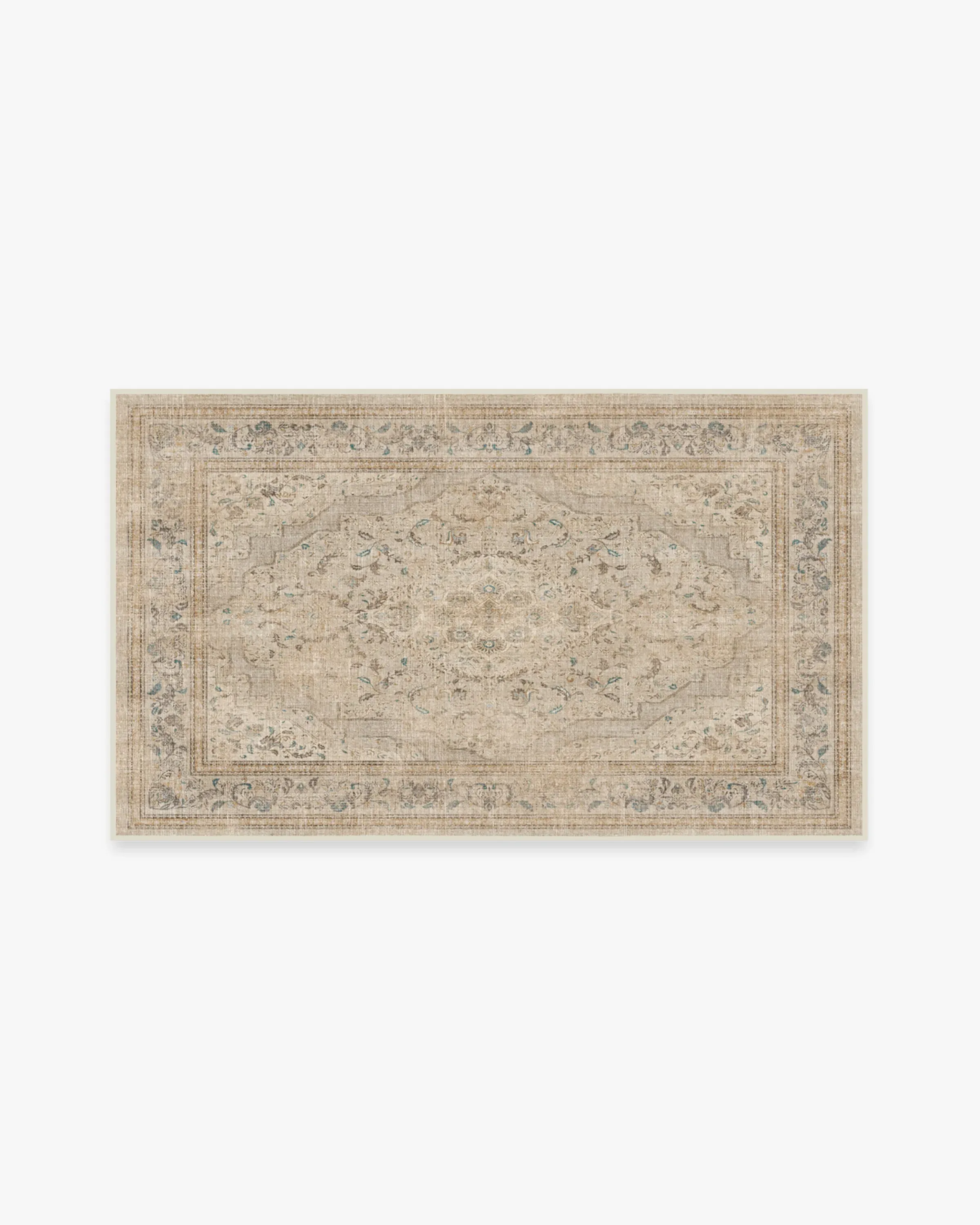 Small Area Rug Machine Washable - Ivory, Chenille