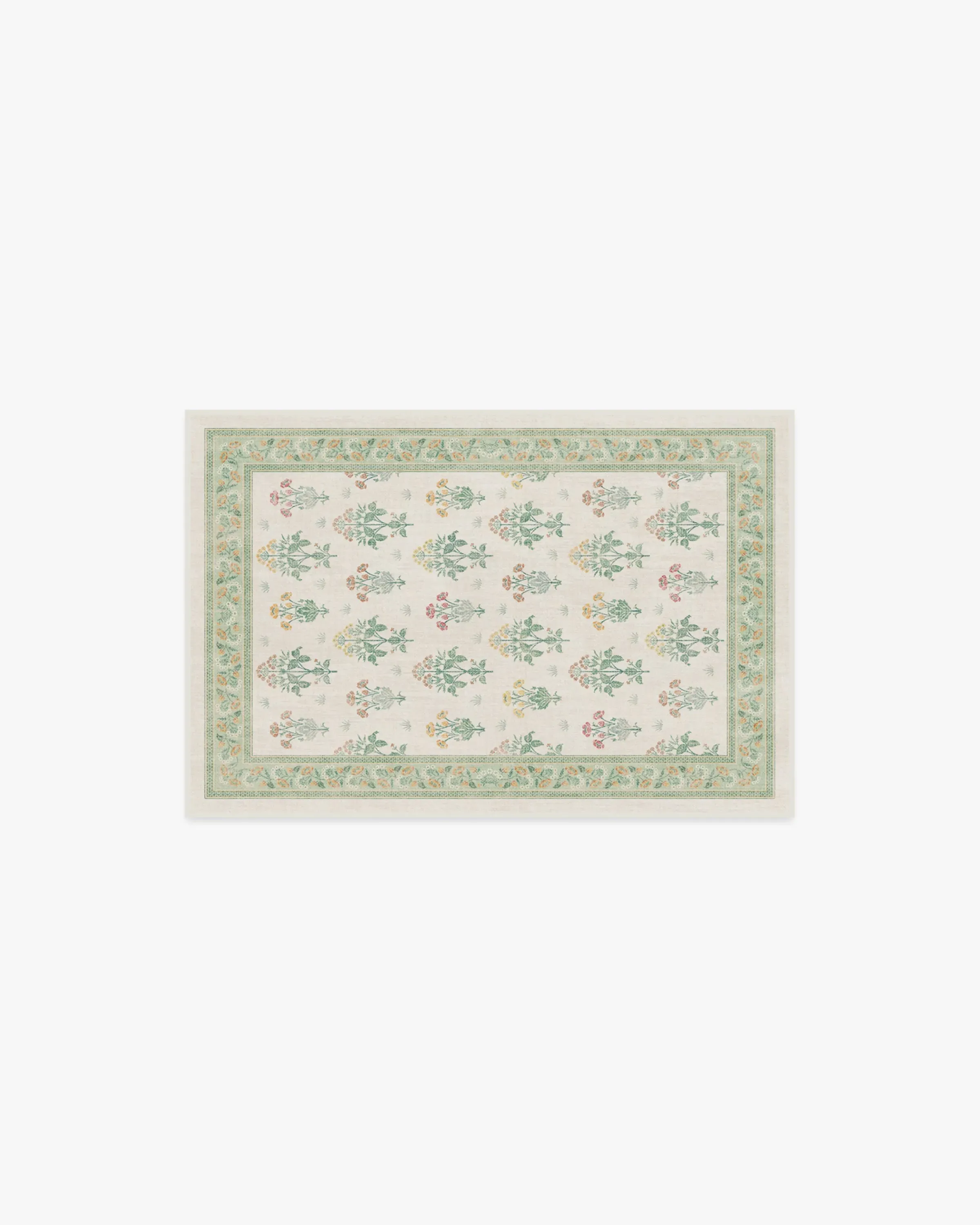 Small Area Rug Machine Washable - Ivory, Green image