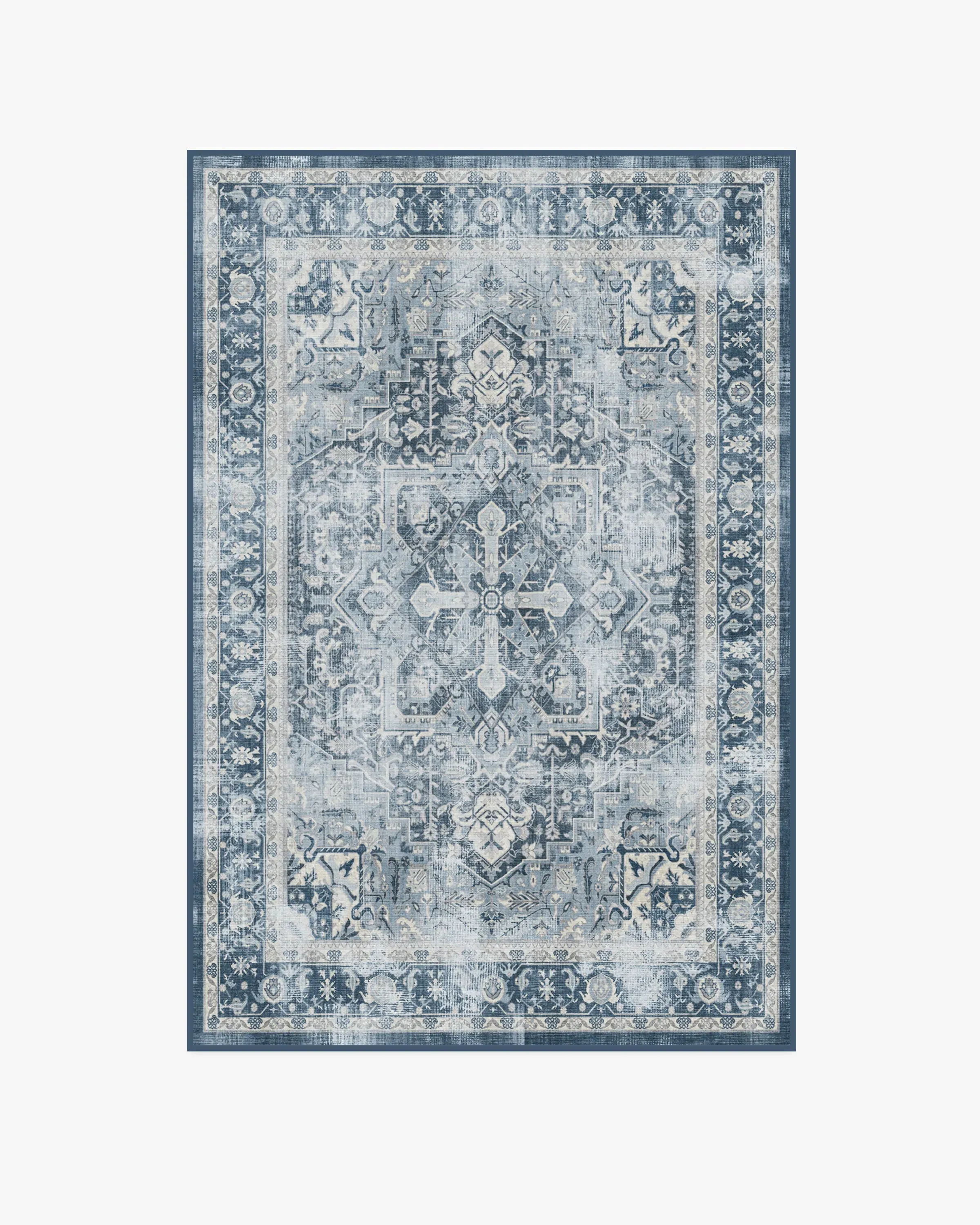 Small Area Rug Machine Washable - Navy Blue