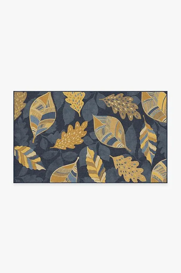 Small Area Rug Machine Washable - Navy, Chenille