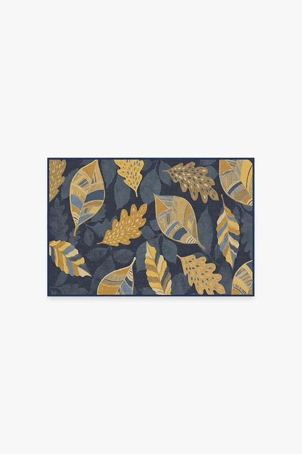 Small Area Rug Machine Washable - Navy, Chenille image