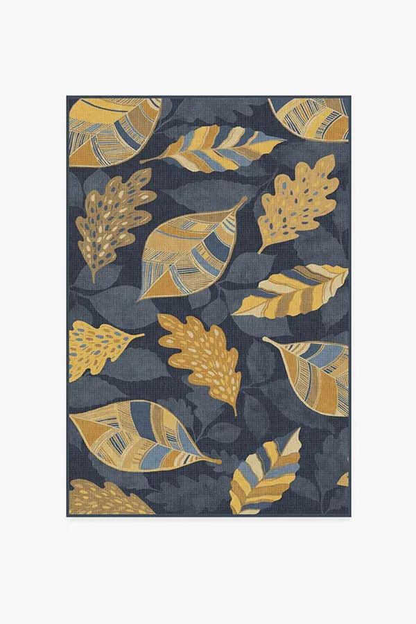 Small Area Rug Machine Washable - Navy, Chenille