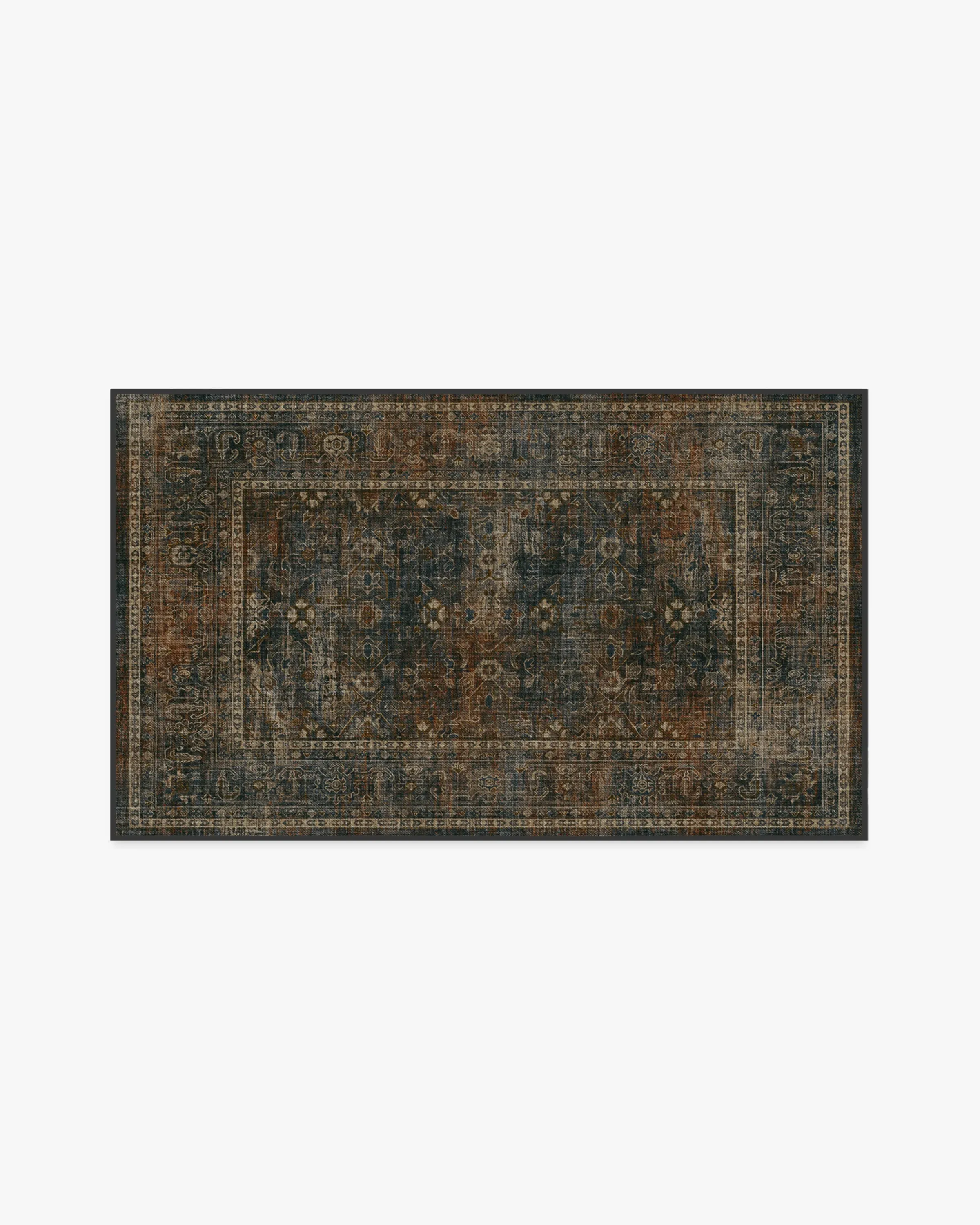 Small Area Rug Machine Washable - Navy, Fabric