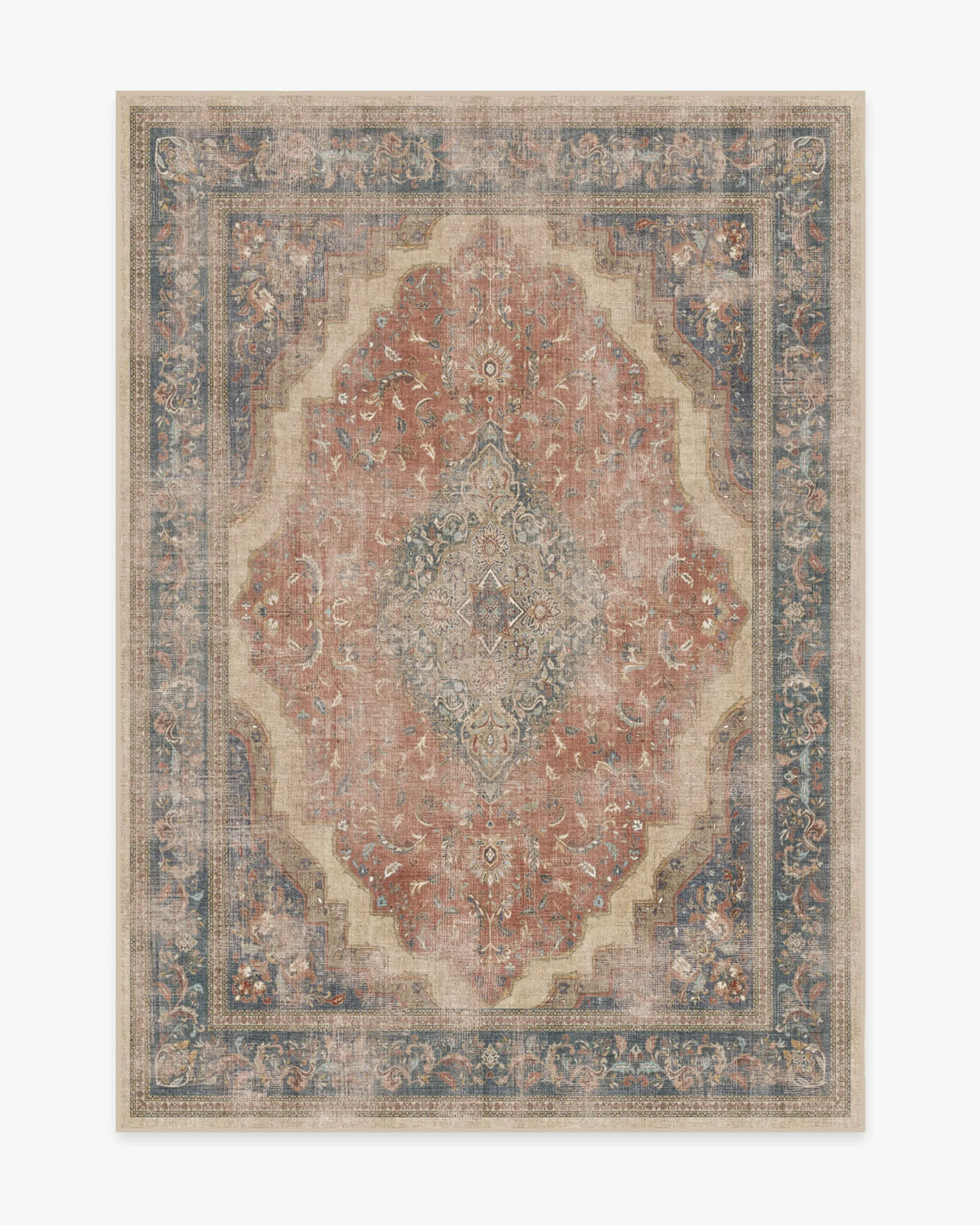 Small Area Rug Machine Washable - Red, Chenille