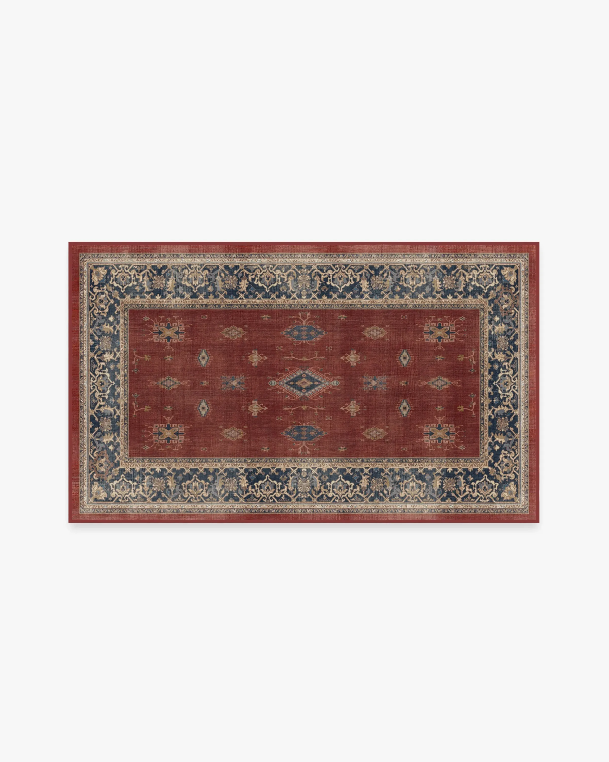 Small Area Rug Machine Washable - Red, Flatwoven