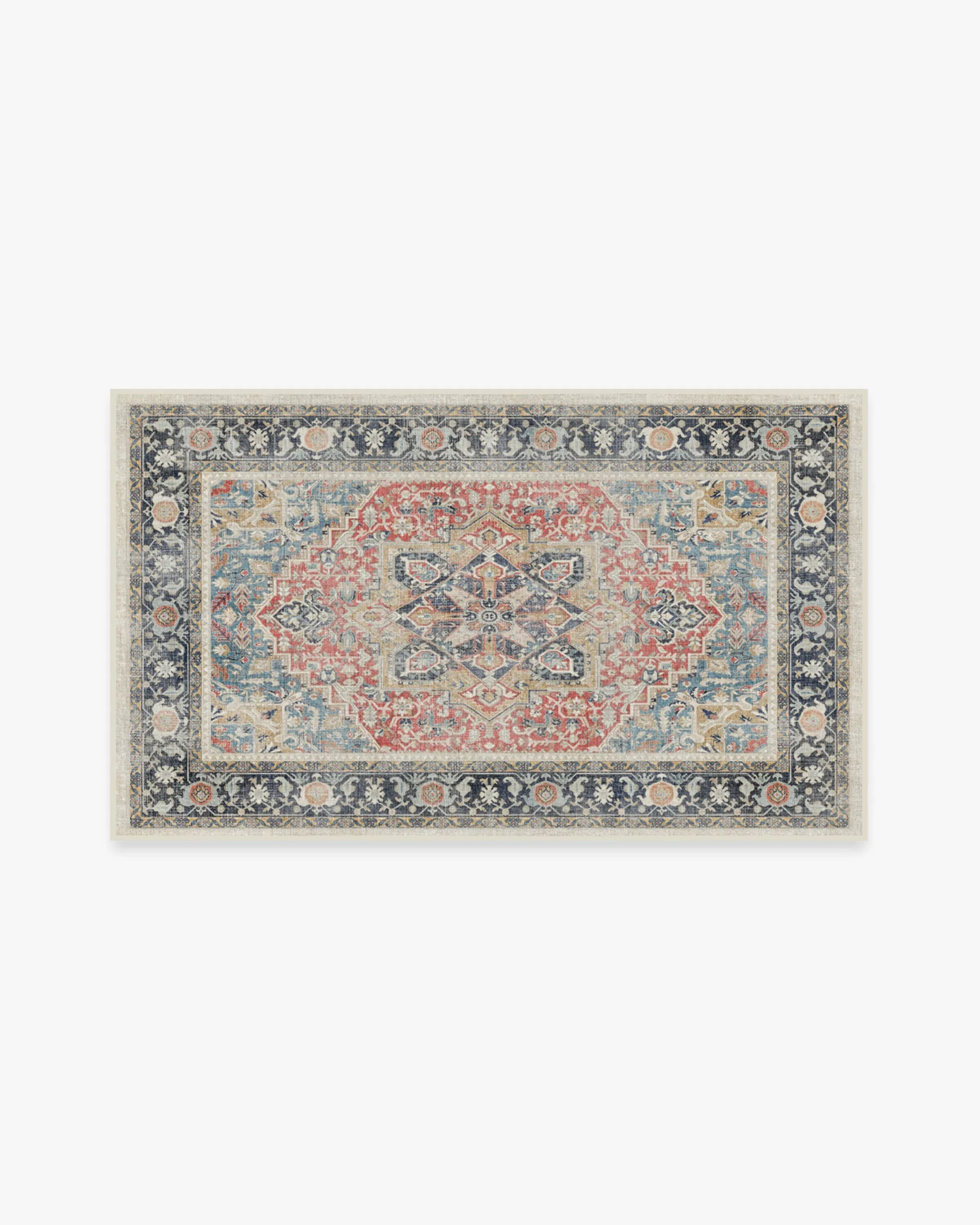 Small Area Rug Machine Washable - Red, Flatwoven