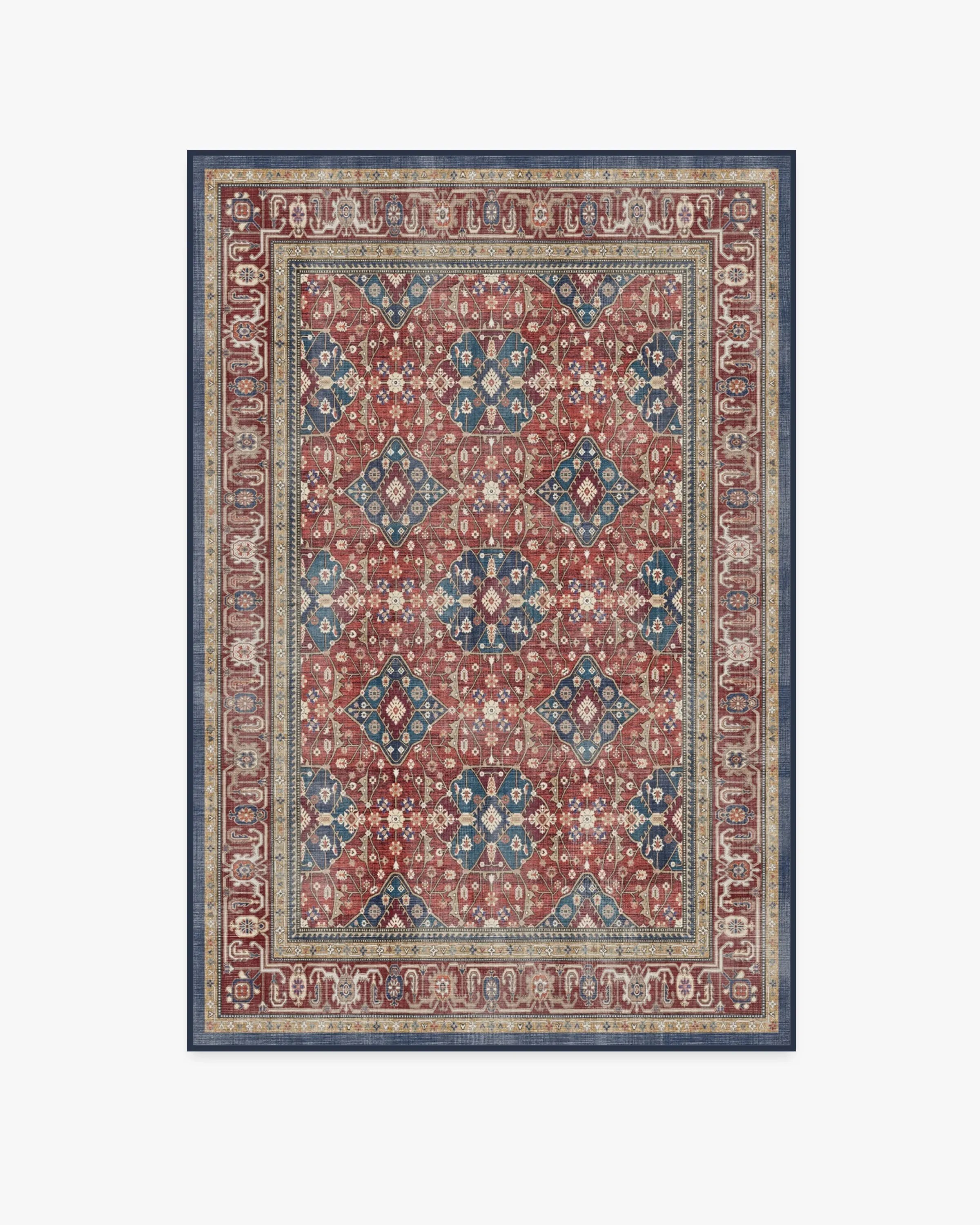 Small Area Rug Machine Washable - Red