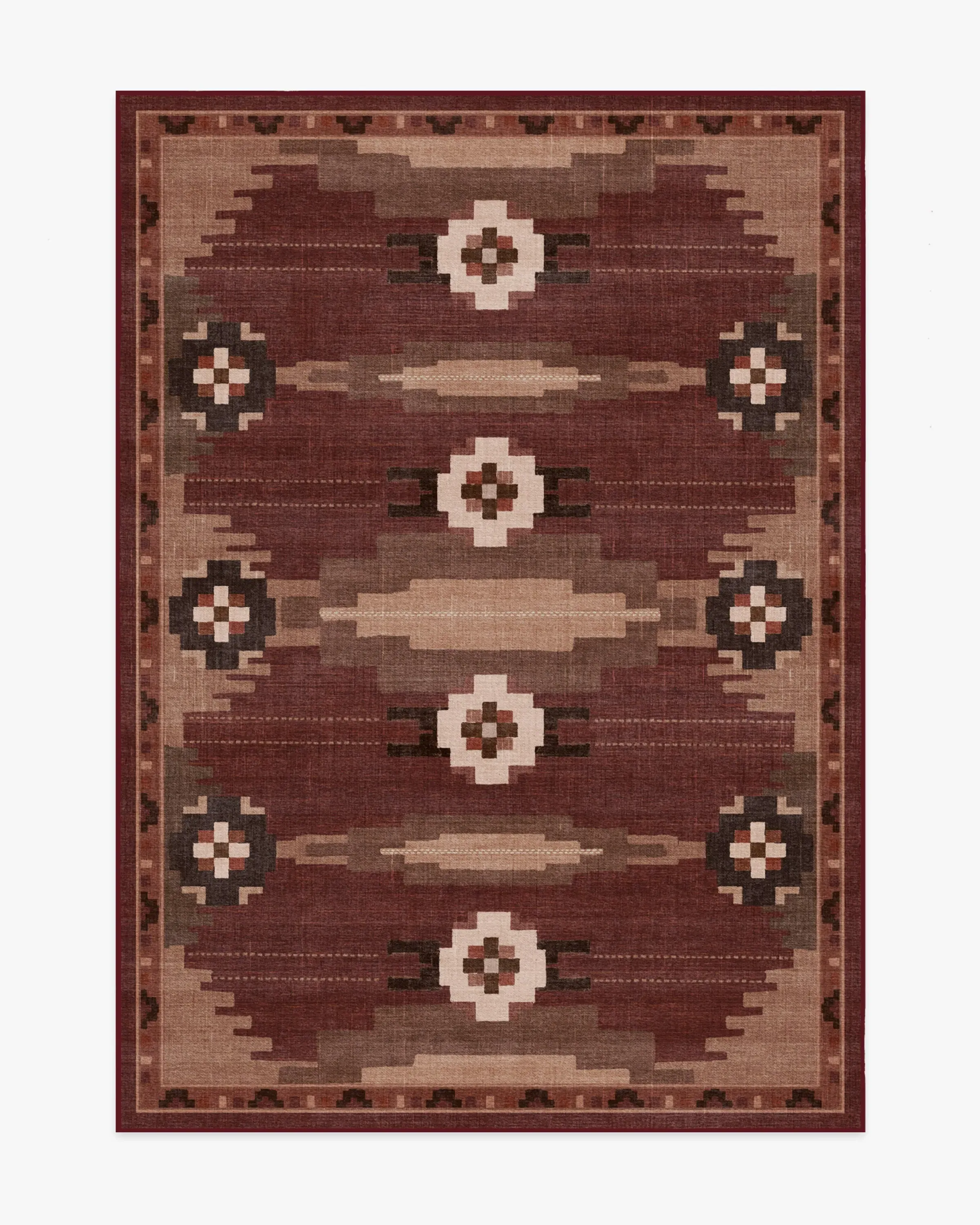 Small Area Rug Machine Washable - Rust Red