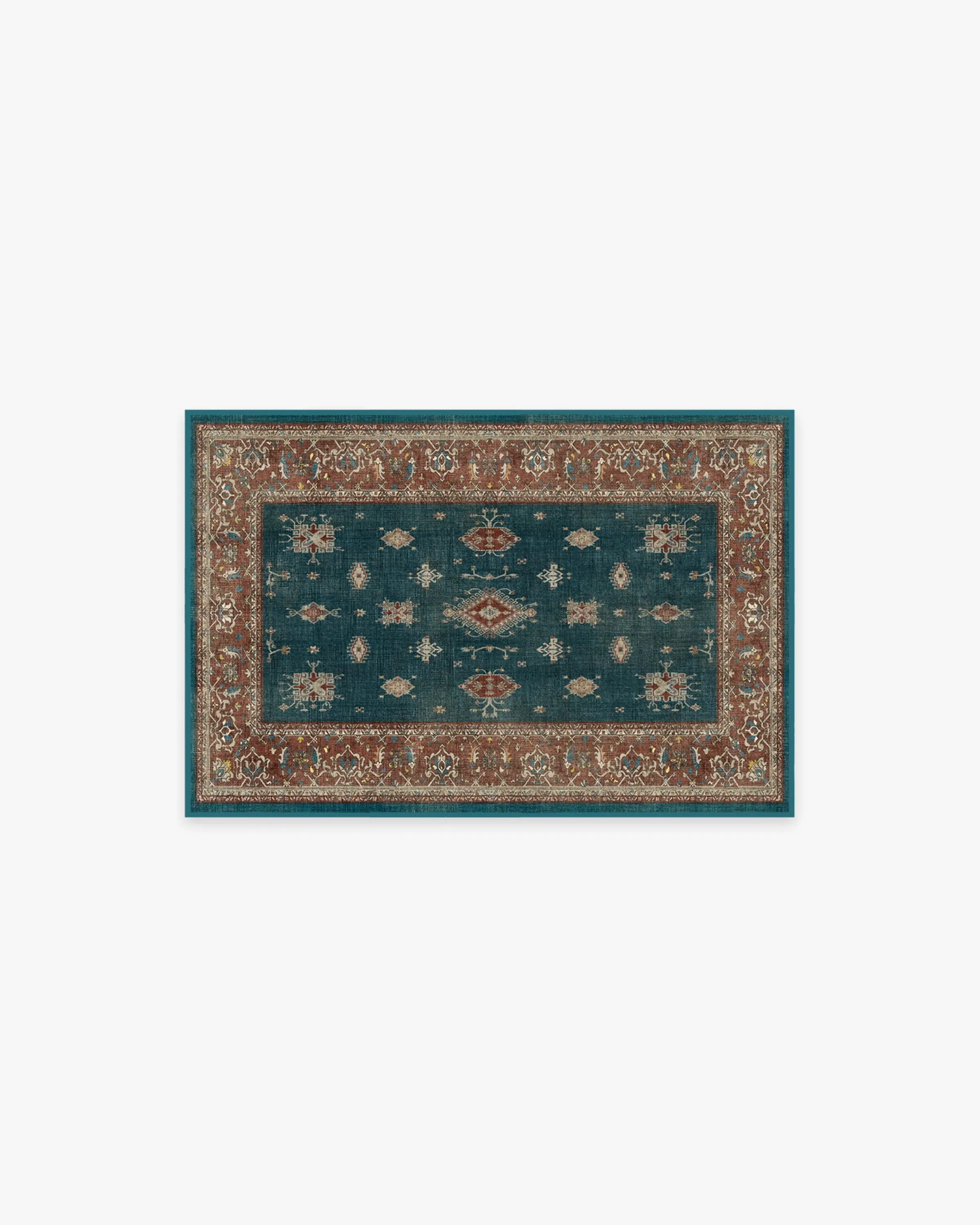 Small Area Rug Machine Washable - Teal Blue image