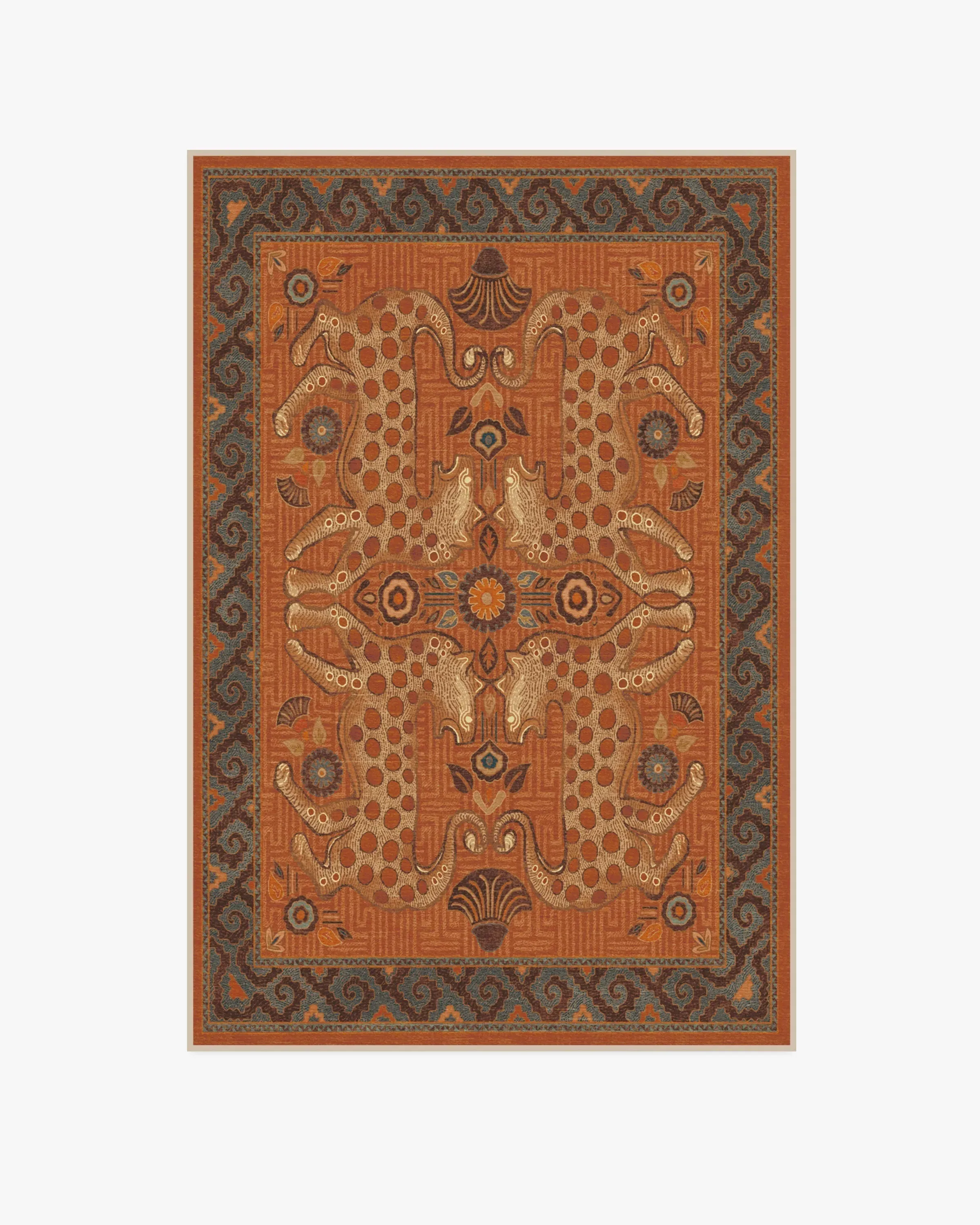 Small Area Rug Machine Washable - Terracotta