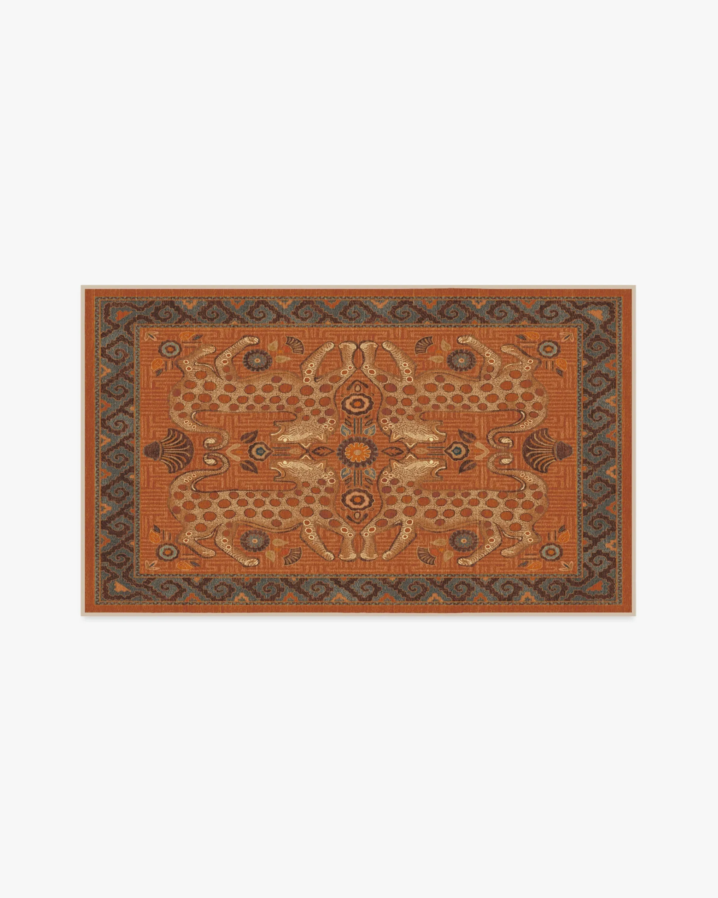 Small Area Rug Machine Washable - Terracotta
