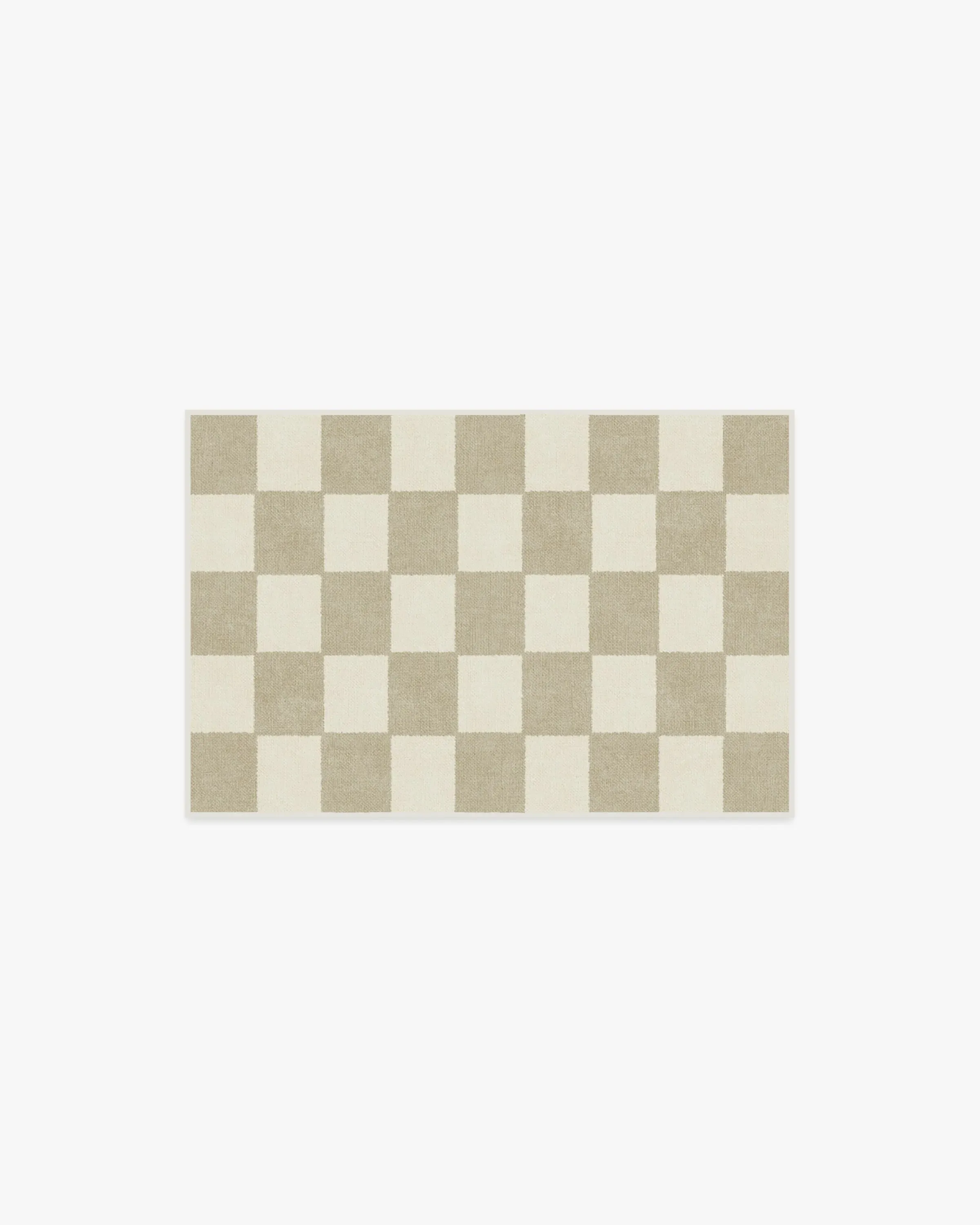 Small Checkered Rug Machine Washable - Stone image