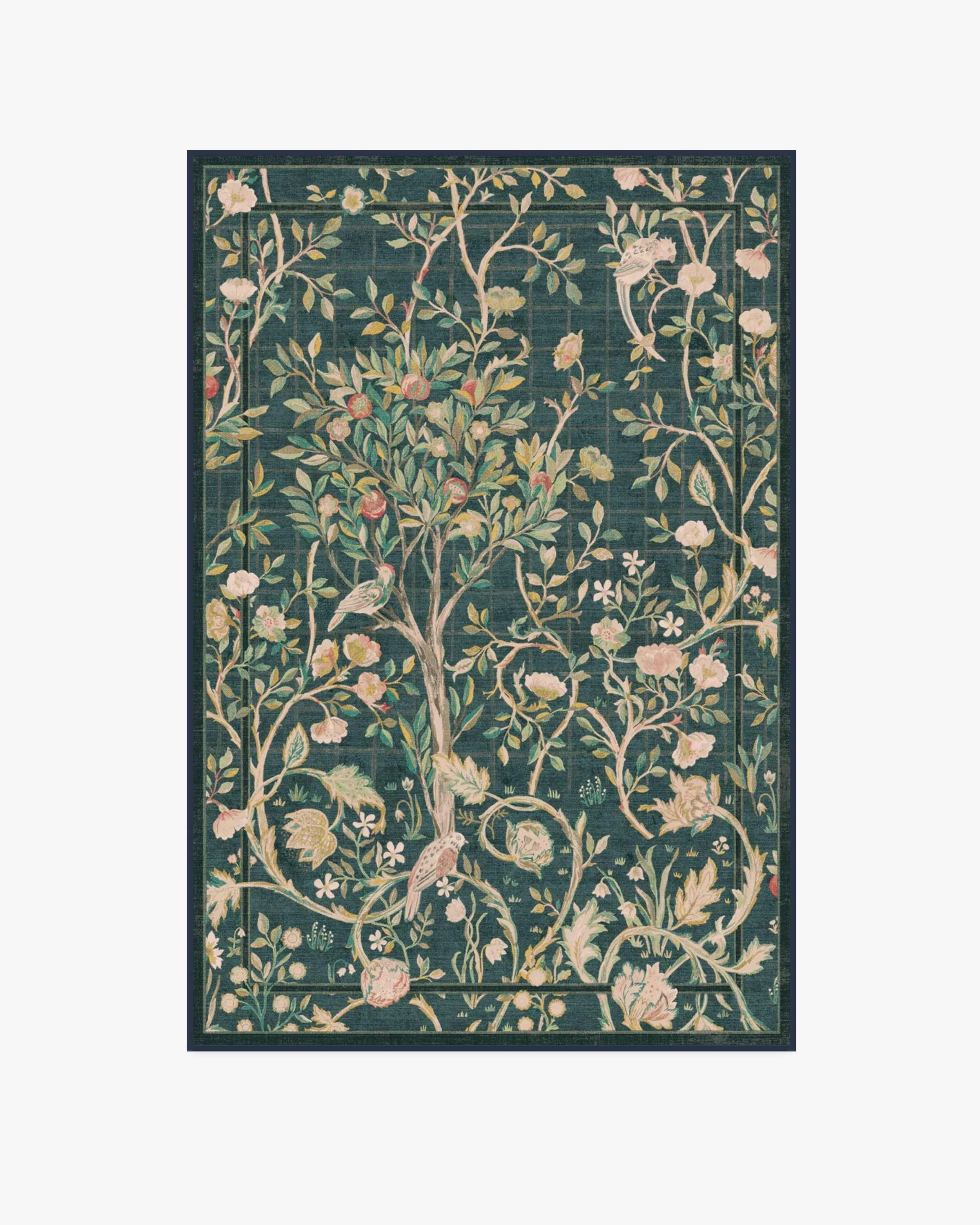 Small Flatwoven Area Rug - Teal Green