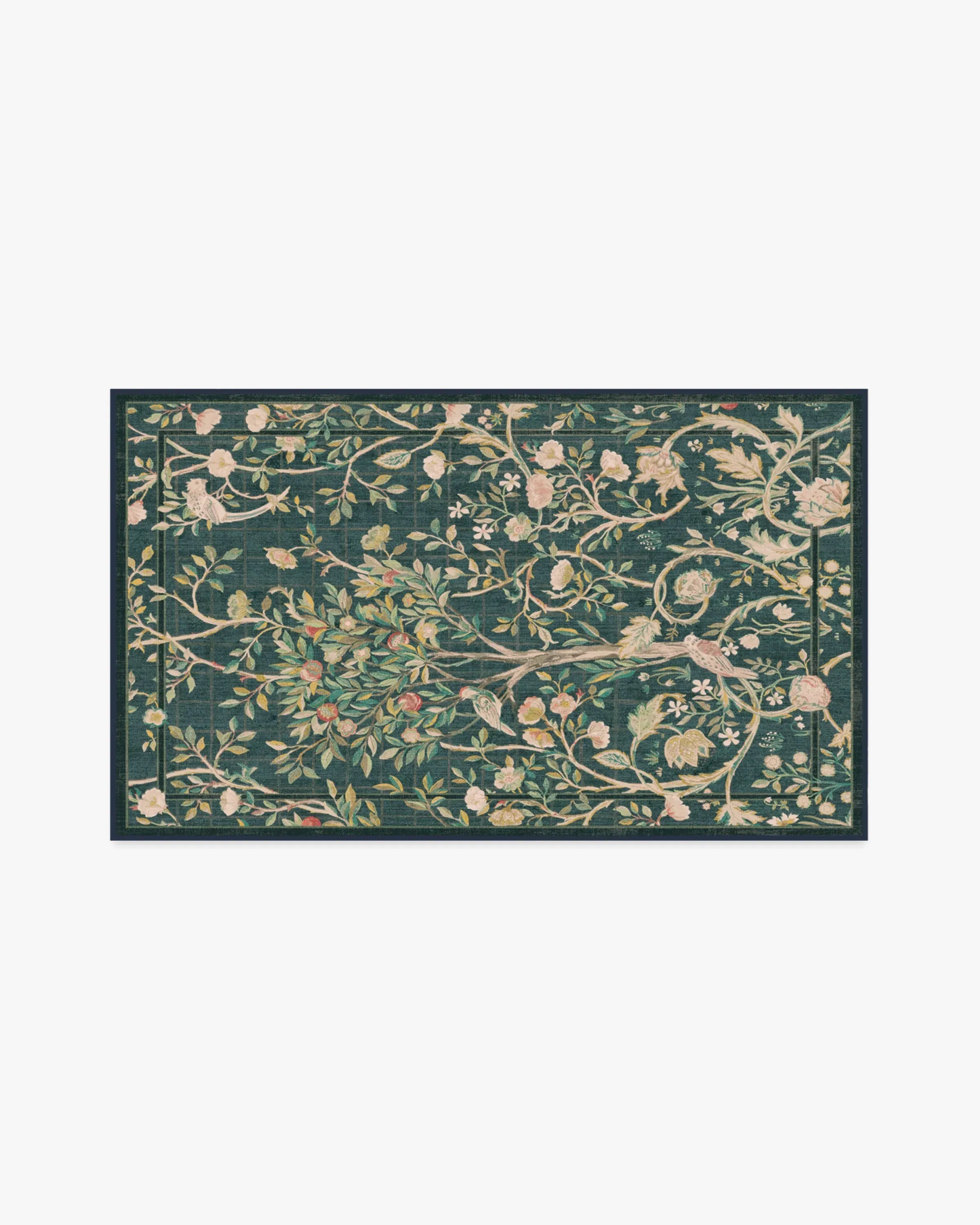Small Flatwoven Area Rug - Teal Green