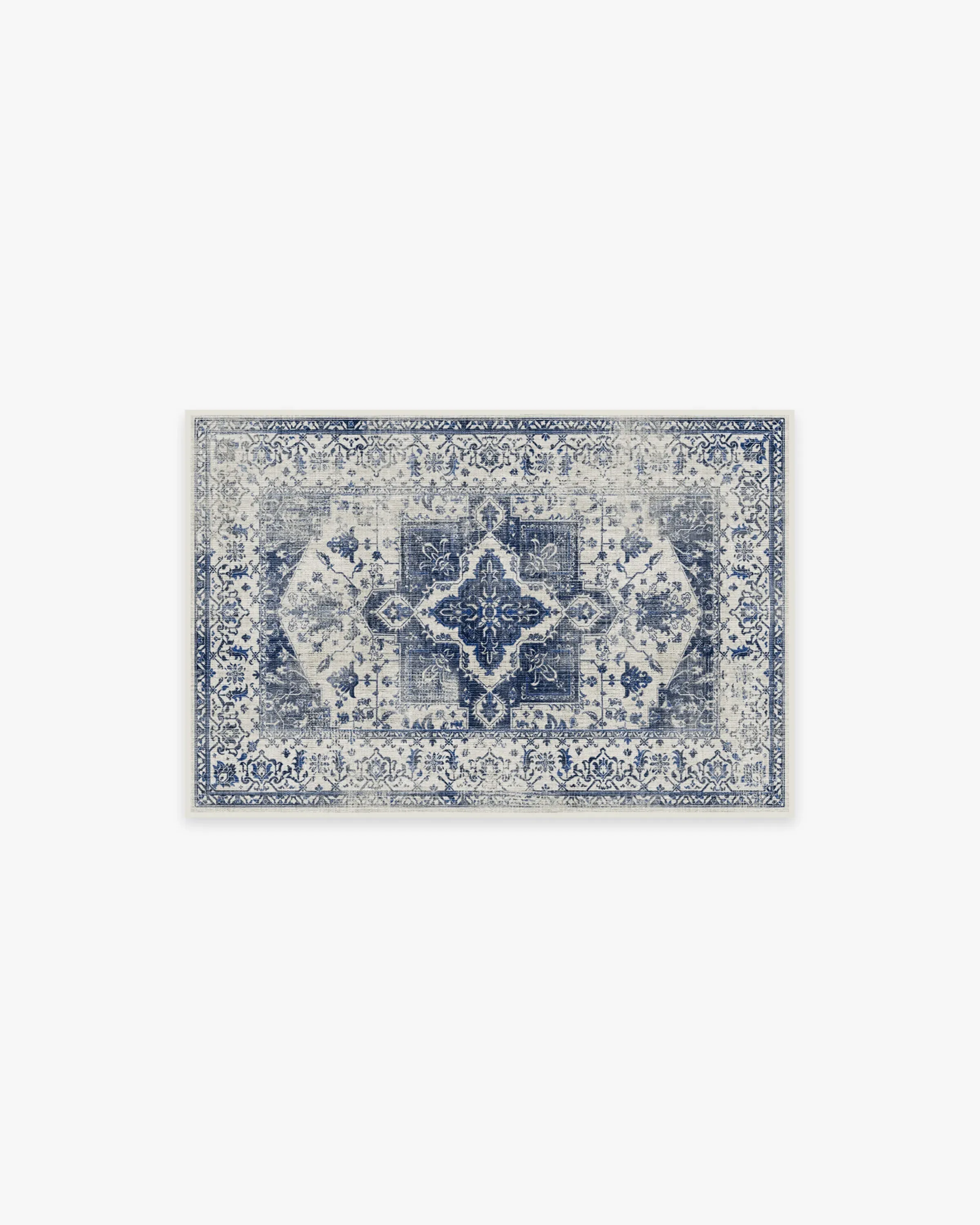 Small Flatwoven Rug Machine Washable - Blue image